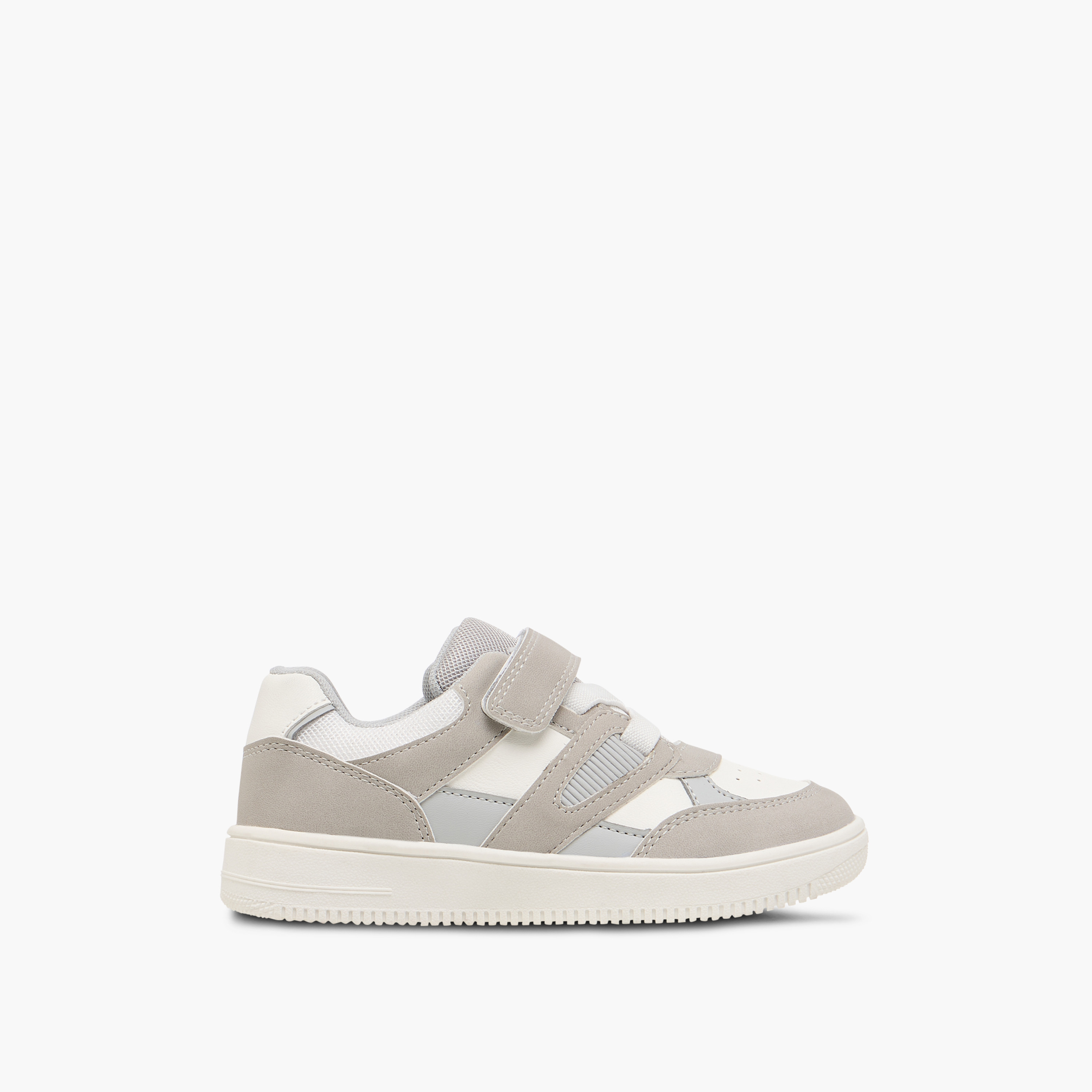 Juniors Panelled Sneakers with Hook and Loop Closure-boys-shoes-sneakers-image-3