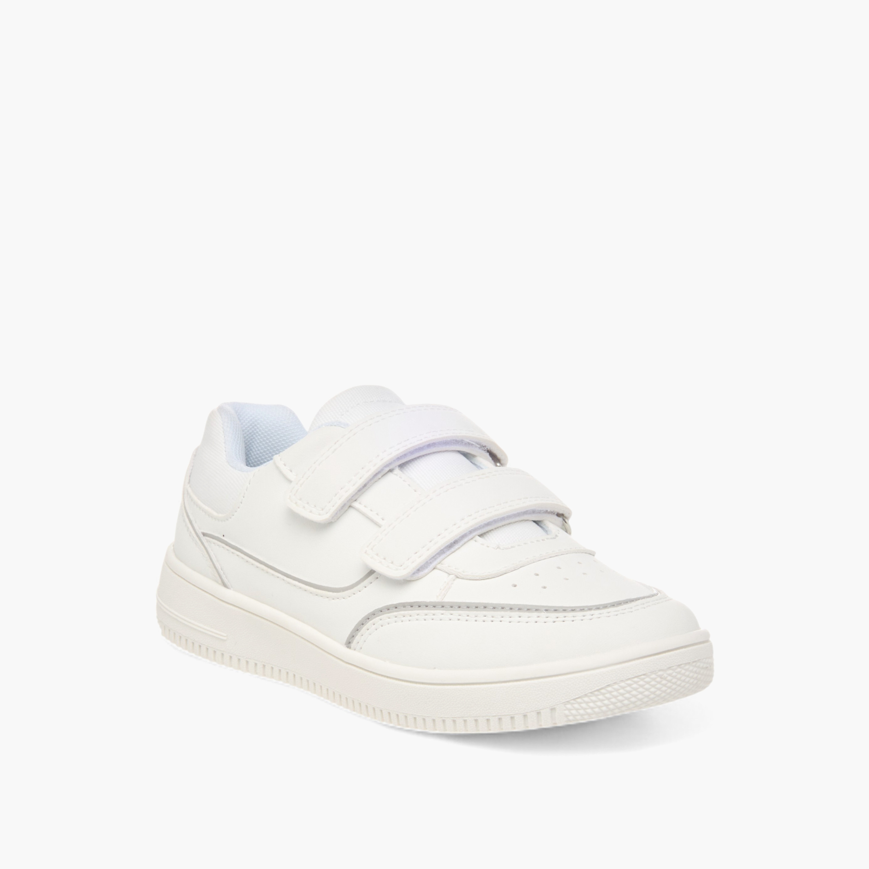 حذاء سنيكرز سادة بشريط إغلاق لاصق من جونيورز-boys-shoes-schoolshoes-image-2