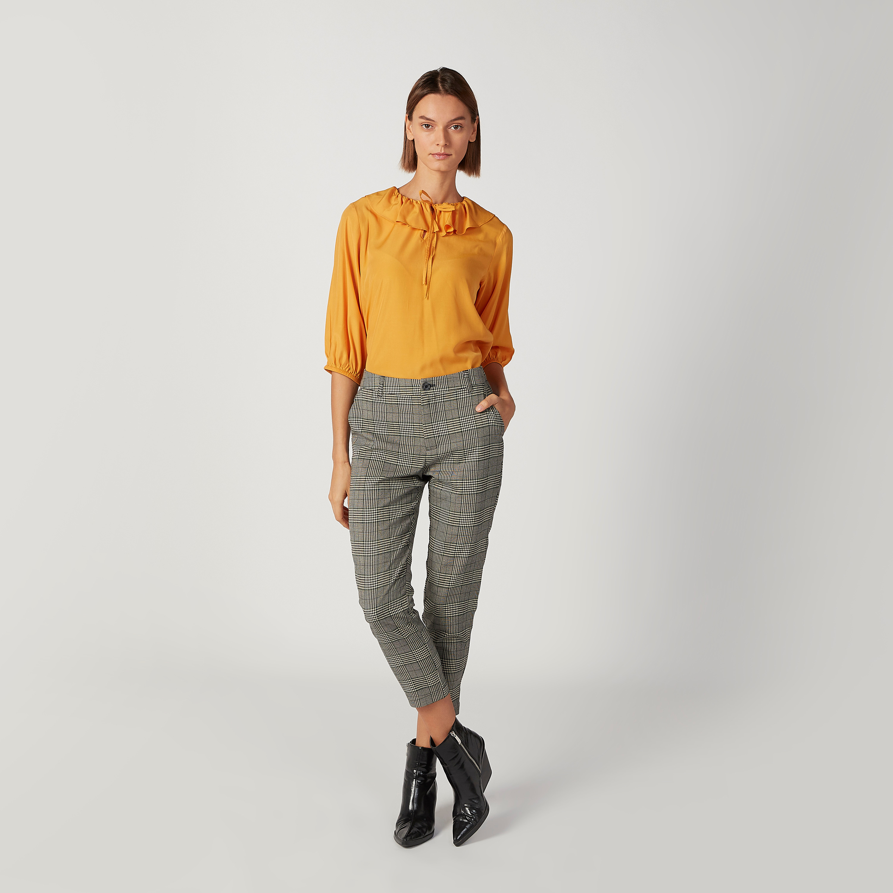 Bossini Plain Top with 3/4 Sleeves and Frill Detail-women-clothing-shirtsandblouses-blouses-image-2