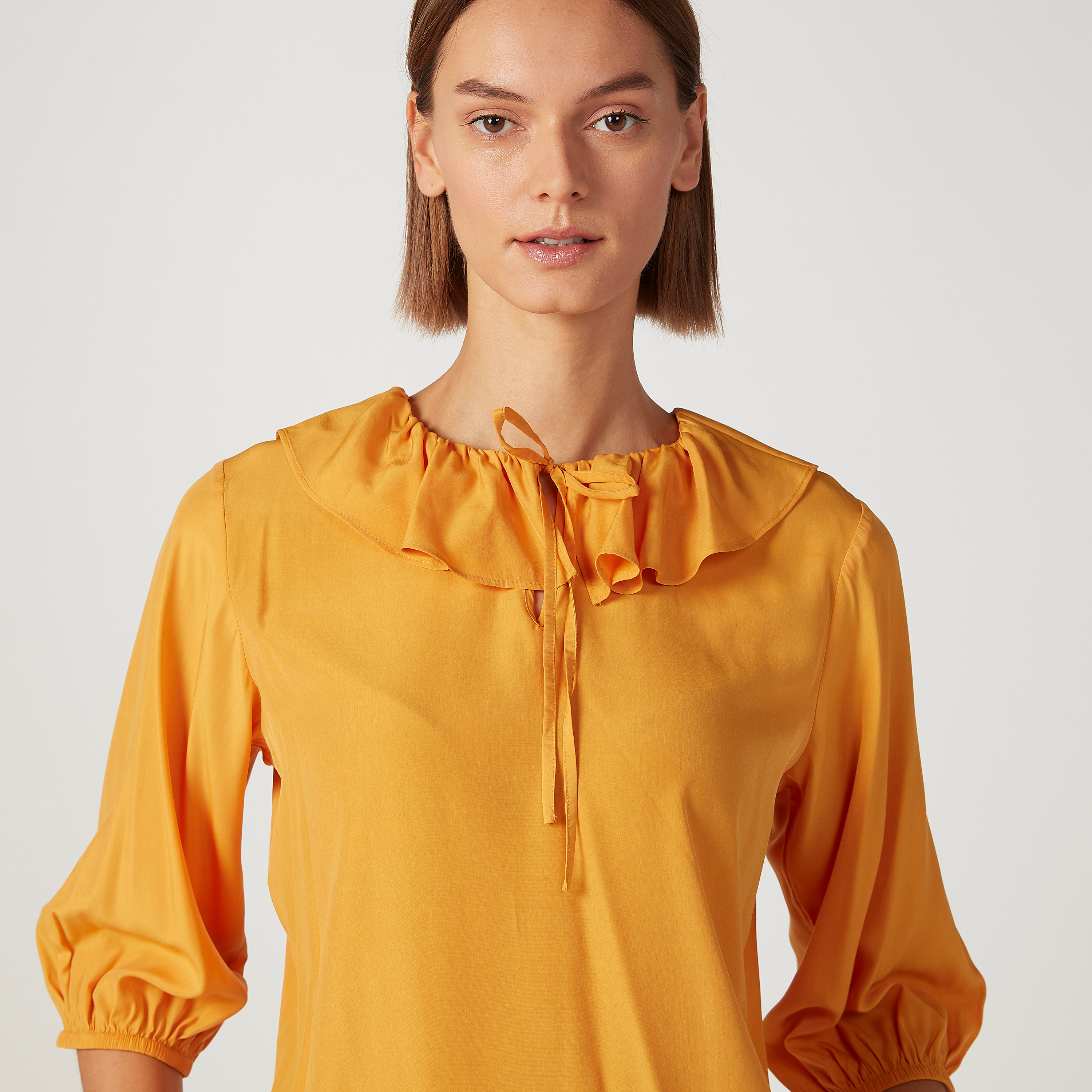 Bossini Plain Top with 3/4 Sleeves and Frill Detail-women-clothing-shirtsandblouses-blouses-image-3