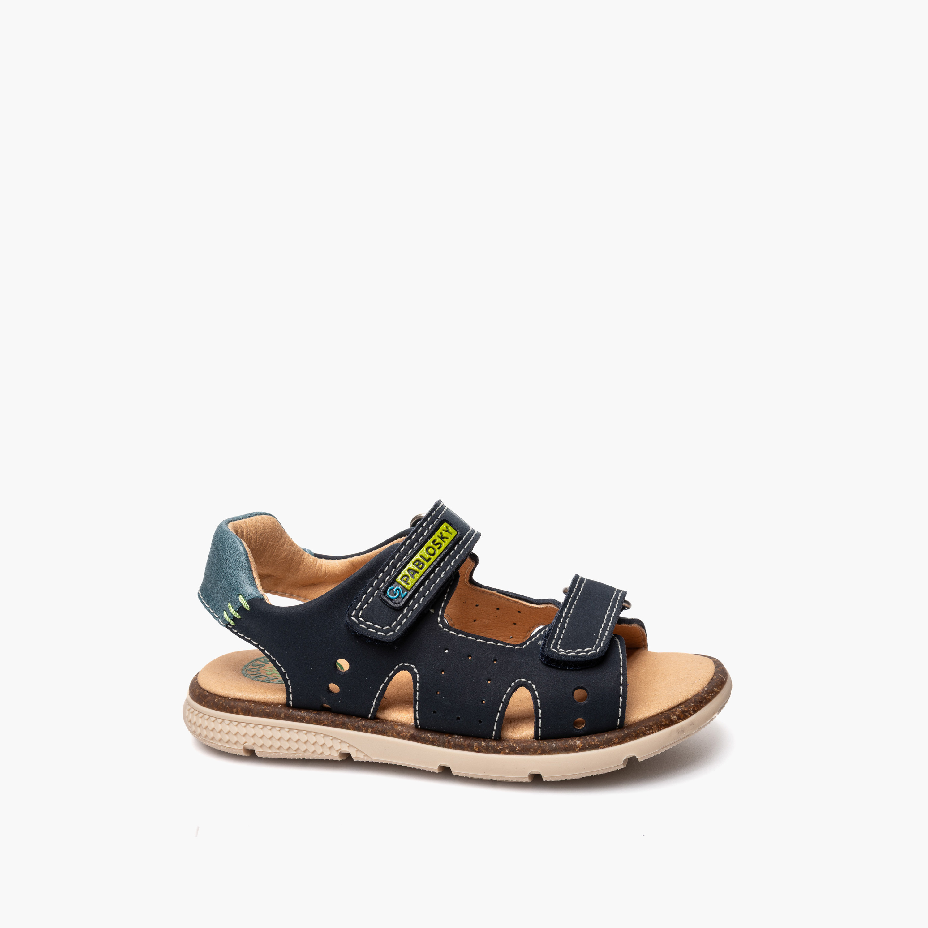 Pablosky Boys Stitch Detail Hook & Loop Sandals-boys-shoes-sandals-image-1