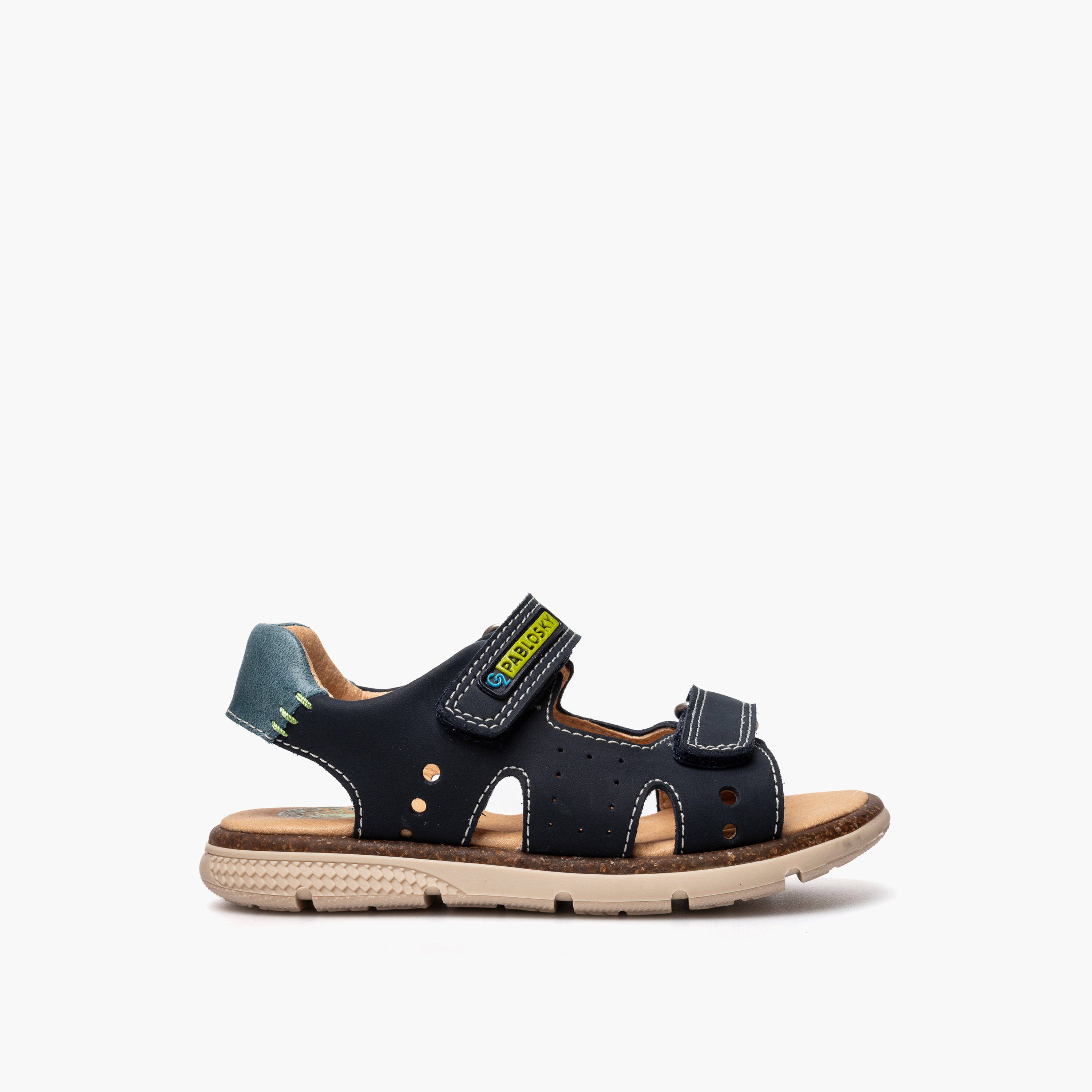Pablosky Boys Stitch Detail Hook & Loop Sandals-boys-shoes-sandals-image-2