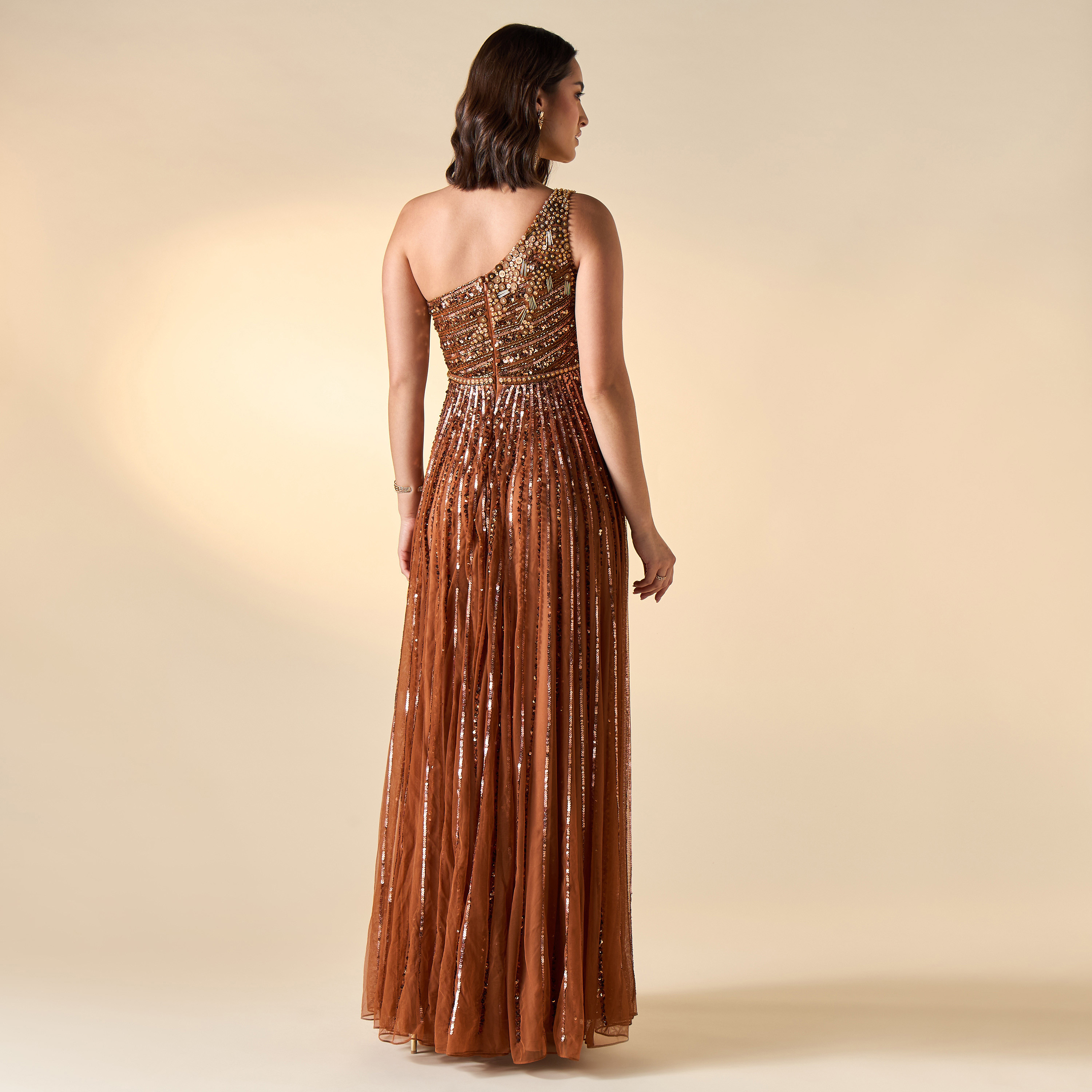 فستان مزيّن بكتف واحد من أميليا روز-women-clothing-dresses-image-2