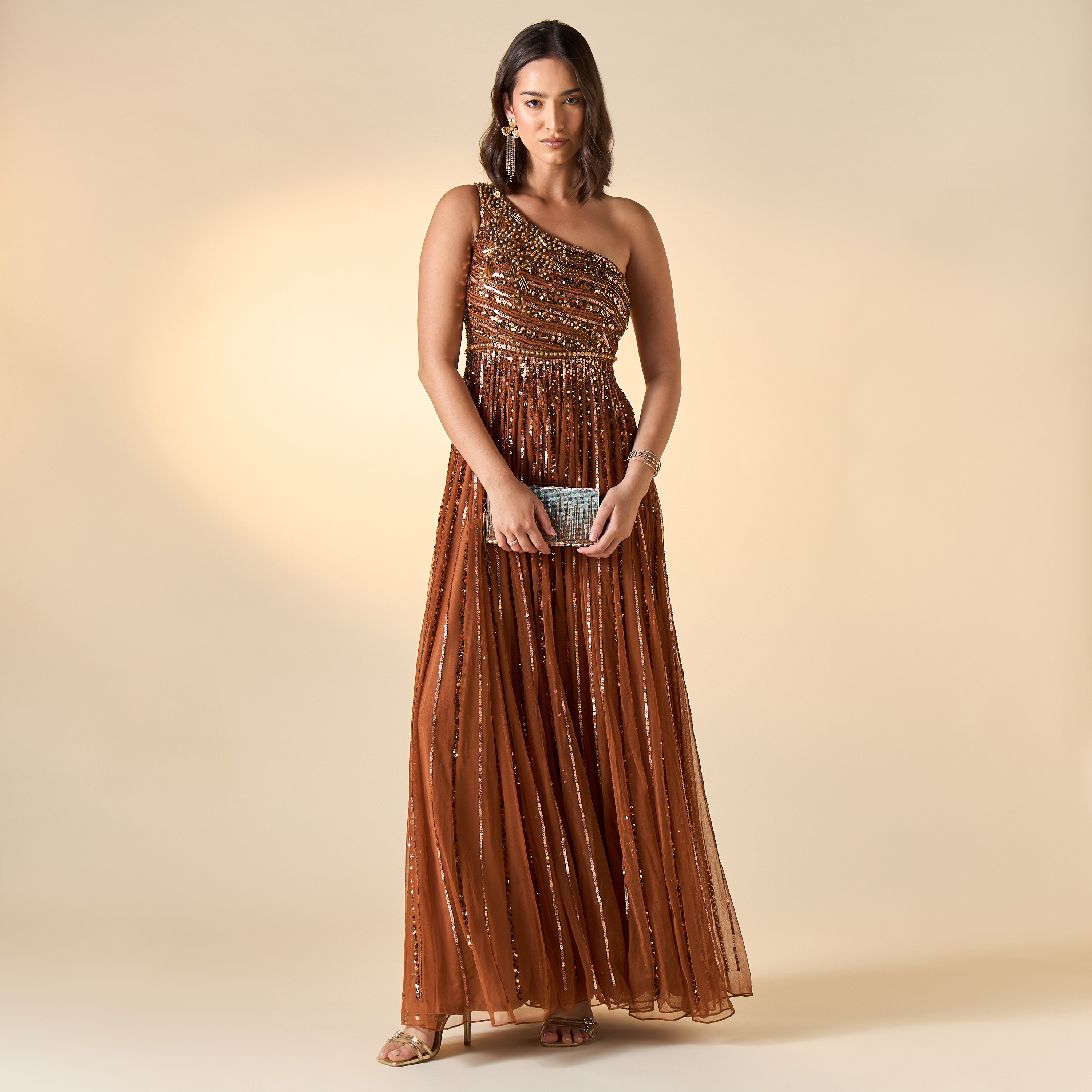 فستان مزيّن بكتف واحد من أميليا روز-women-clothing-dresses-image-3