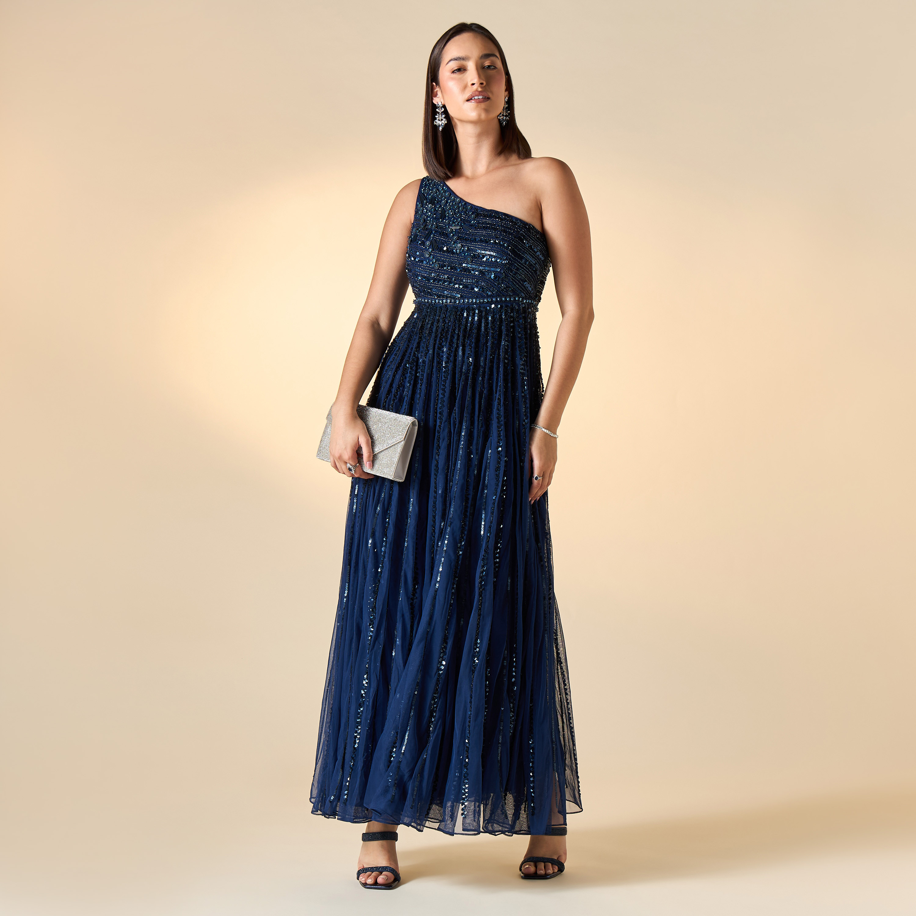 فستان مزيّن بكتف واحد من أميليا روز-women-clothing-dresses-image-8