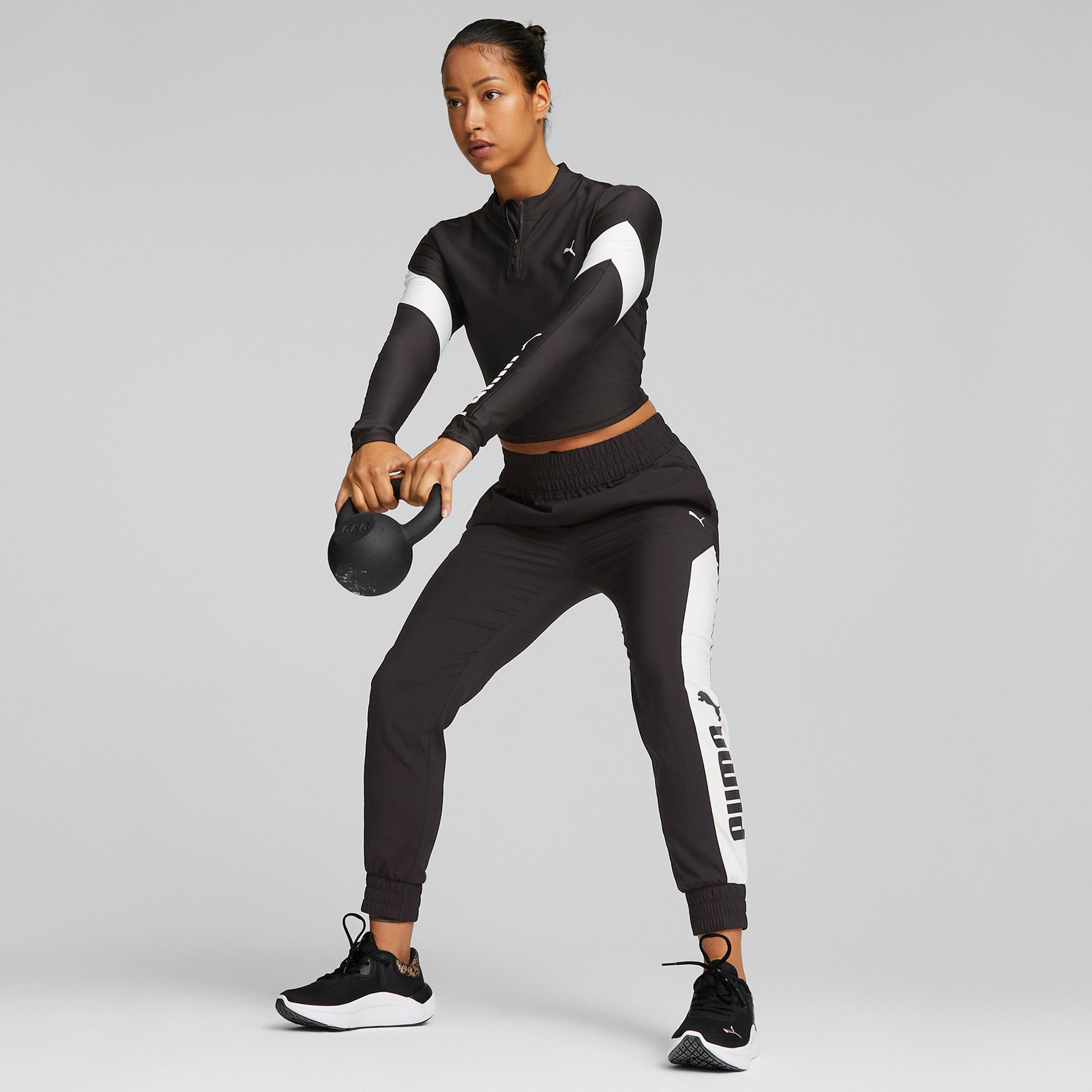 بلوزة قصيرة بشعار نسائي من بوما فيت إيفرسكولبت 1/4 بسحاب-sports-women-clothing-tshirtsandvests-image-5