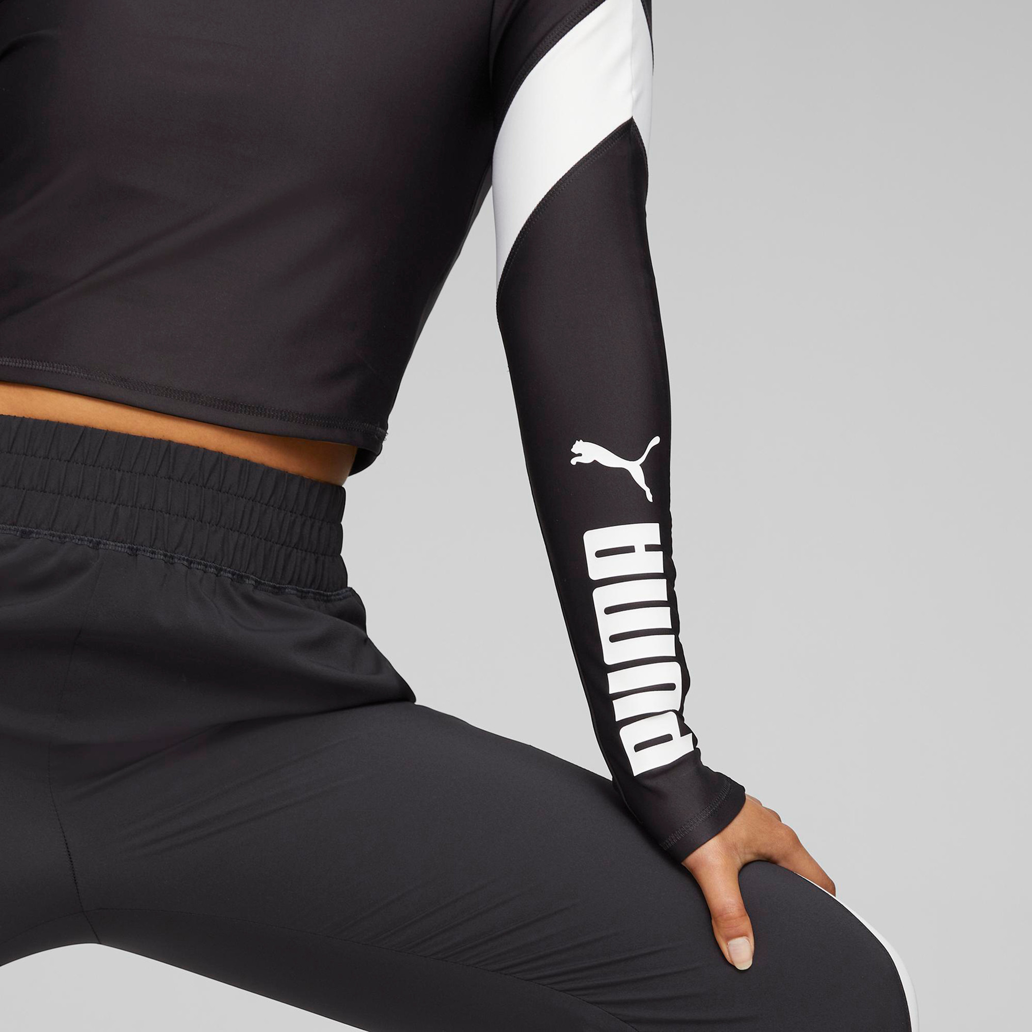 Puma Fit Eversculpt 1/4 Zip Women Logo Crop Top 52217601-sports-women-clothing-tshirtsandvests-image-7