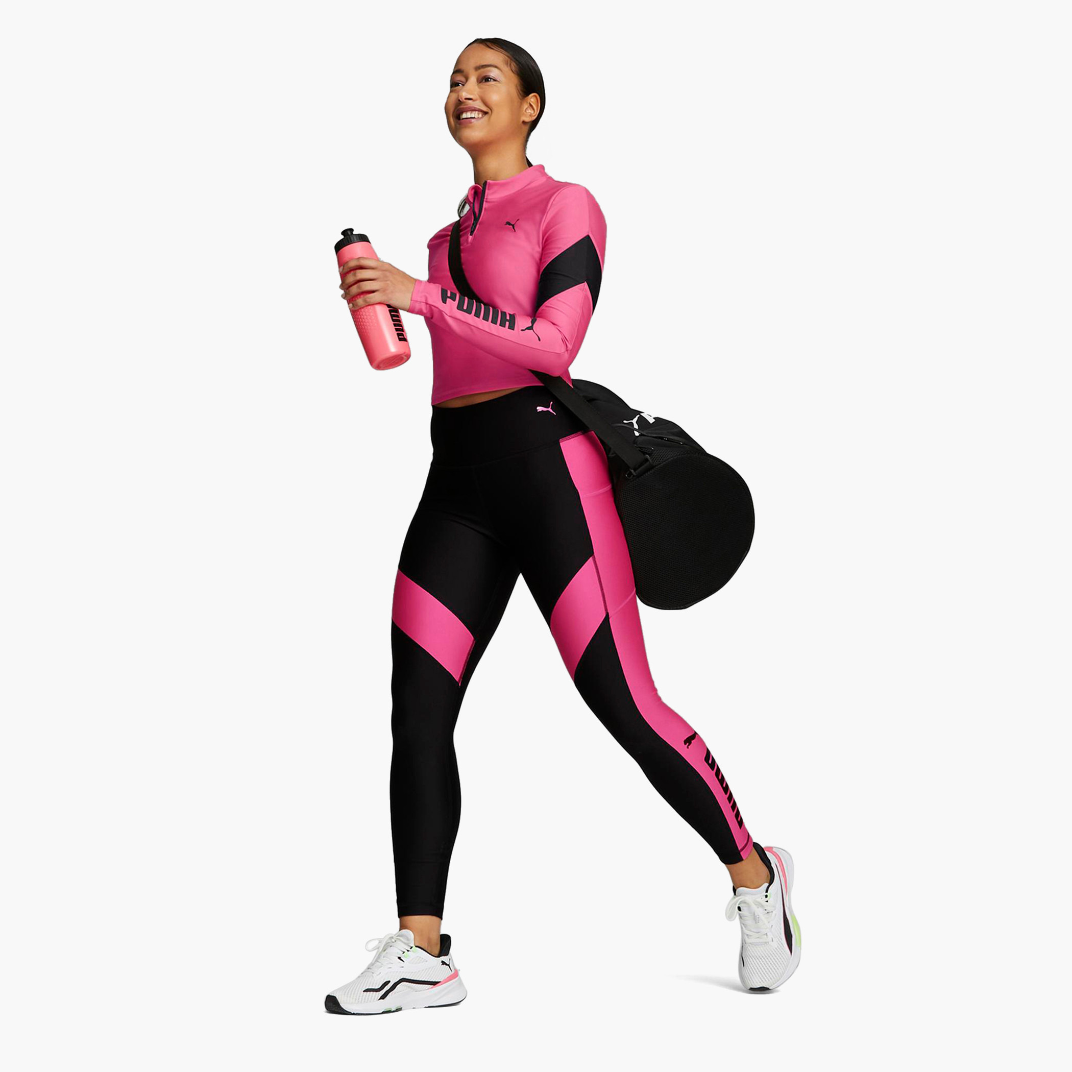 بلوزة قصيرة بشعار نسائي من بوما فيت إيفرسكولبت 1/4 بسحاب-sports-women-clothing-tshirtsandvests-image-13