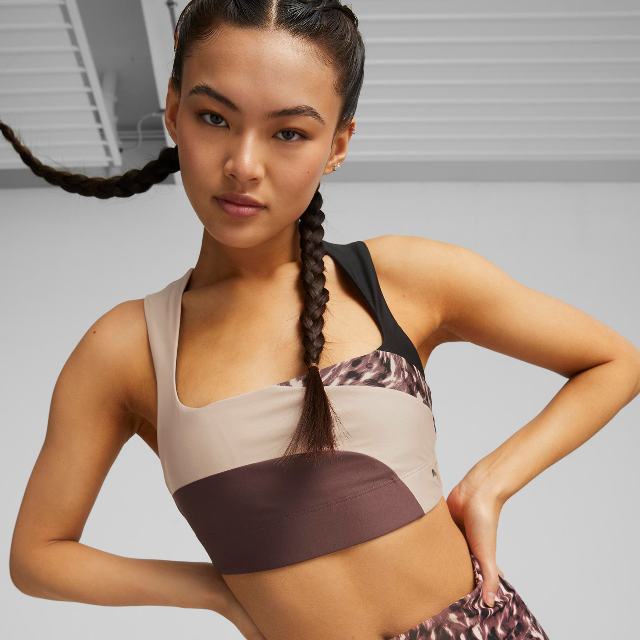 حمالة صدر رياضية من بوما ميد إمباكت سفاري جلام مع مضيق للنساء-women-clothing-sportswearandactivewear-sportsbras-image-1