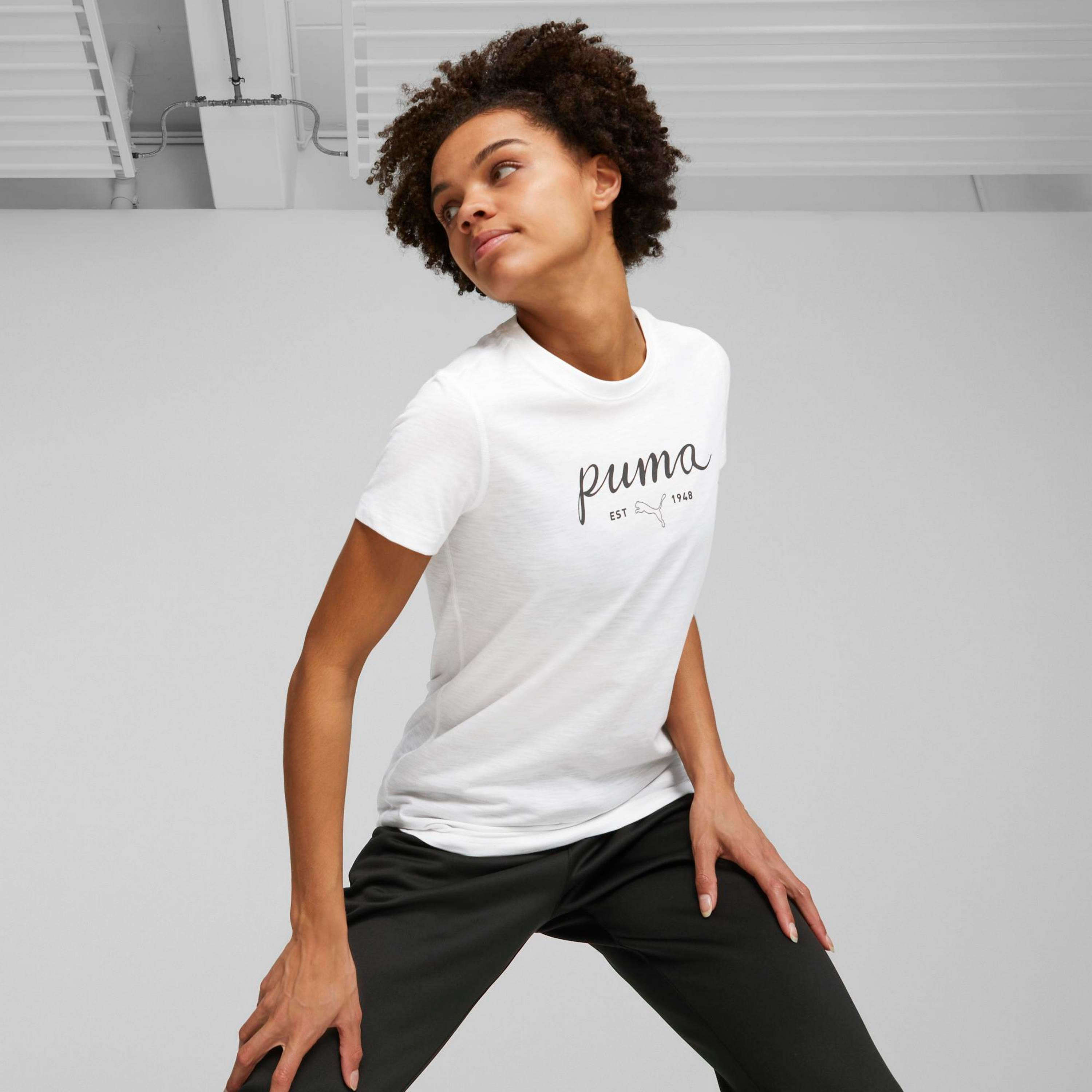 Puma Wo Graphic Script Women Training T-Shirt | 524210-women-clothing-tshirts-image-1