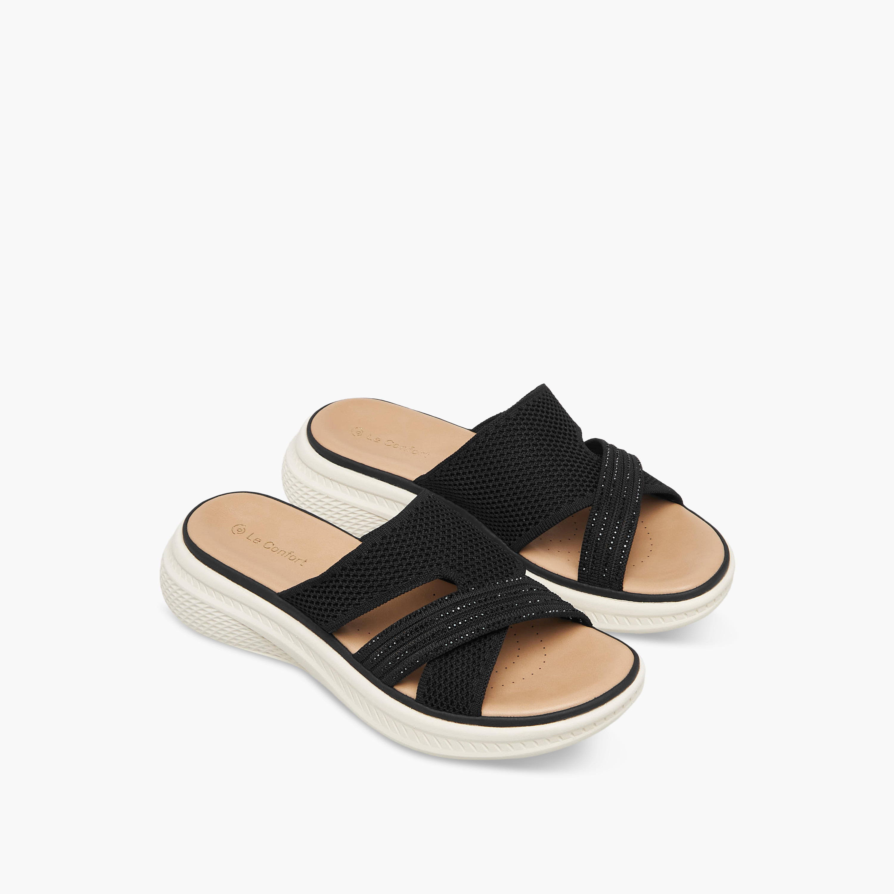 Le Confort Women Embellished Flyknit Sandals-women-shoes-sandals-heeled-image-1