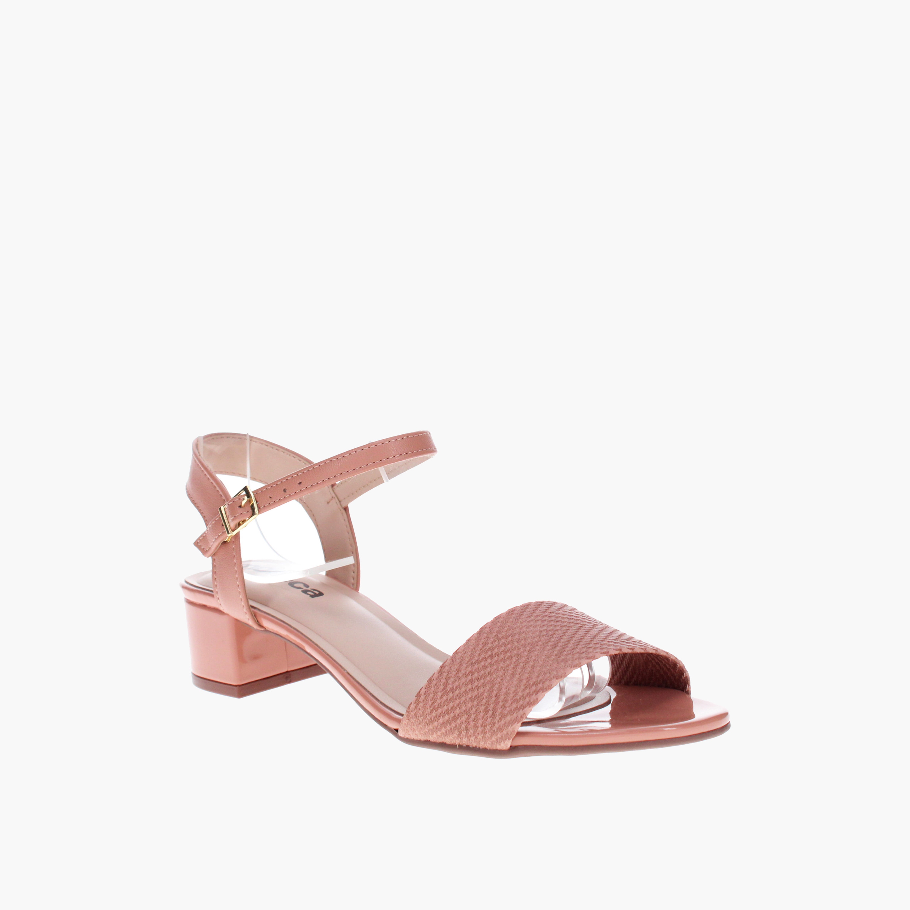 Moleca by Geoomnii Women's Buckle Sil Block Heels | 5259-805-26367-52531        -women-shoes-heels-image-1