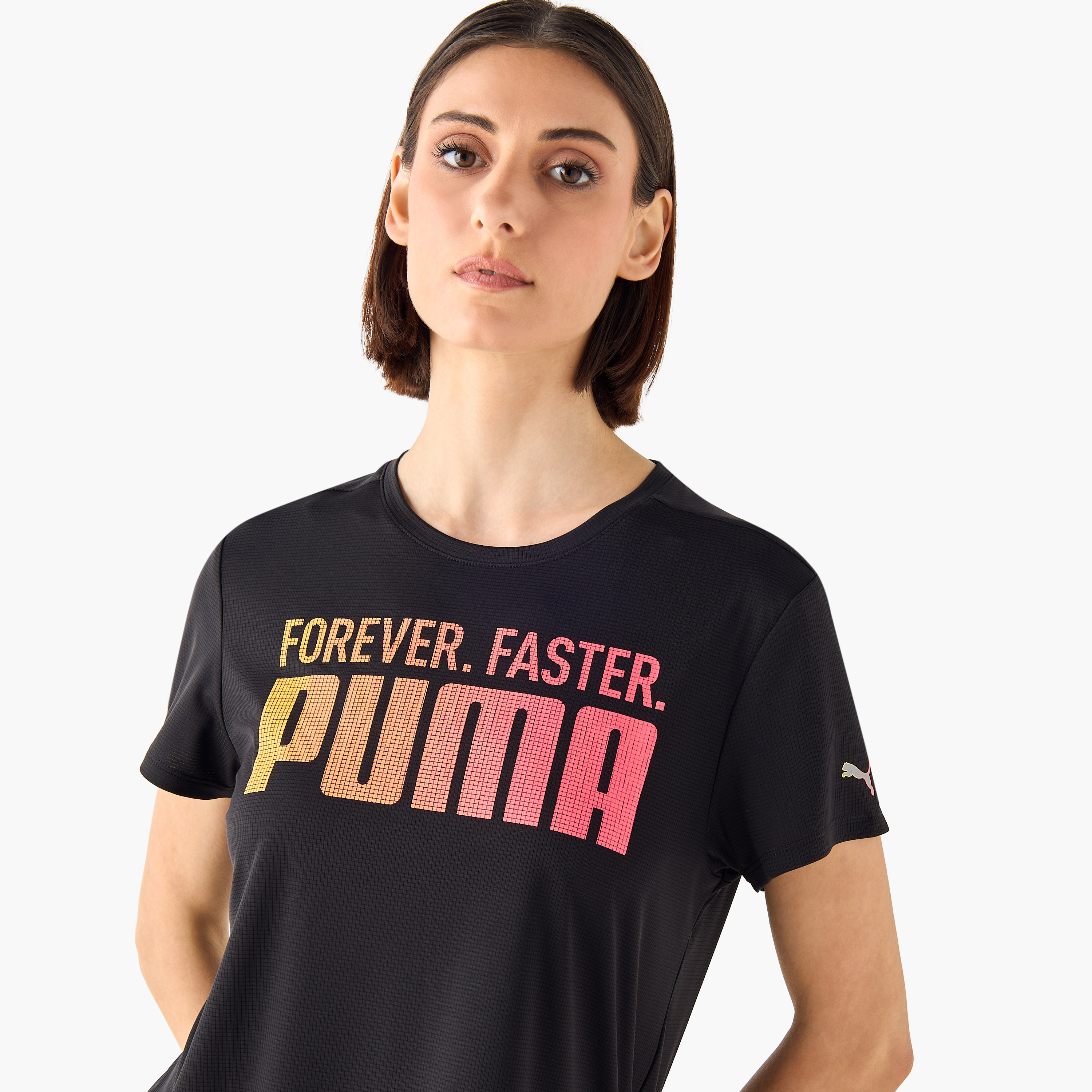 Puma Women's Run Favroites Forever Faster Graphic T-Shirt | OE-sports-women-clothing-tshirtsandvests-image-4