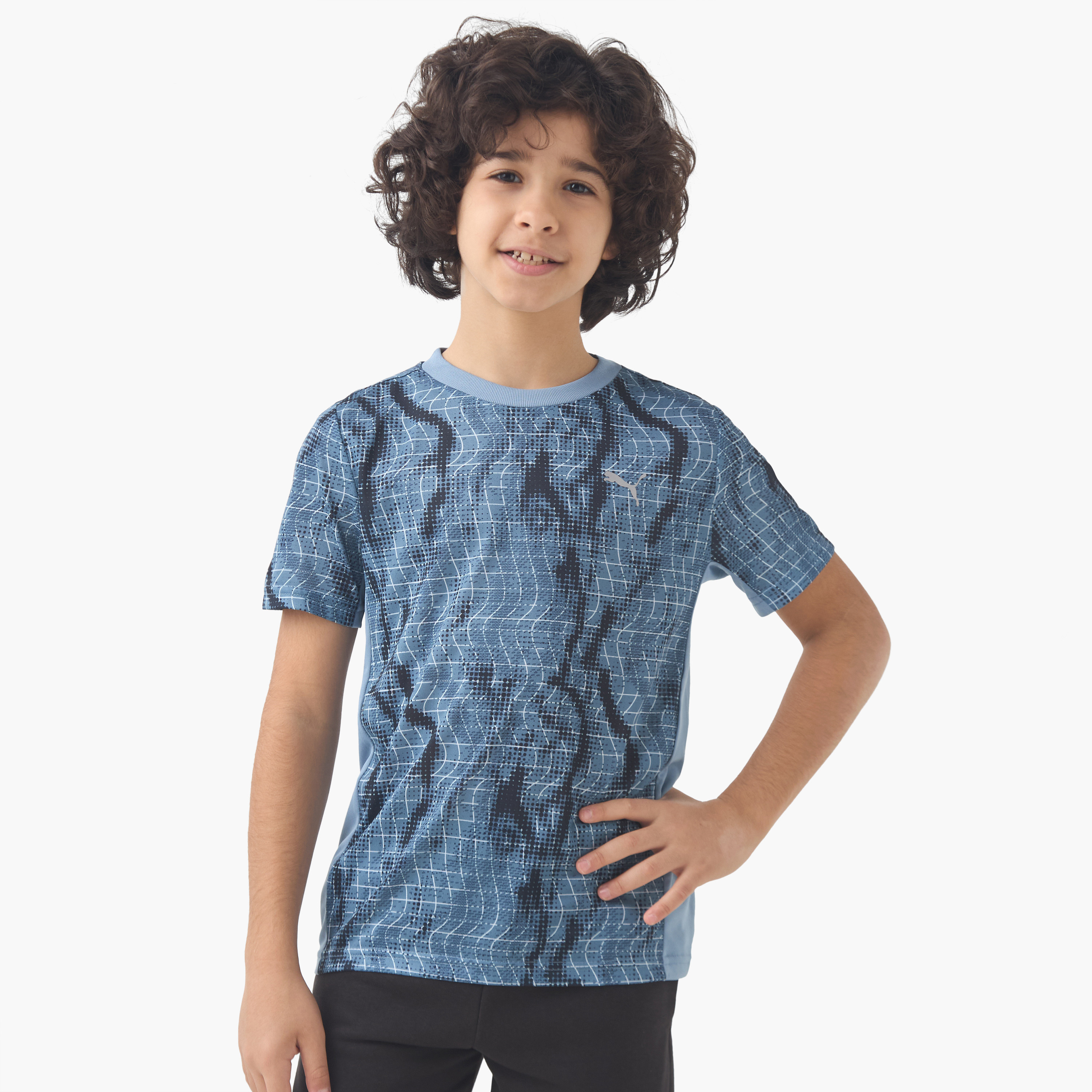 PUMA Boys Crew Neck T-shirt with Print - Cotton - Short Sleeve-boys-clothing-sportswear-tops-image-1