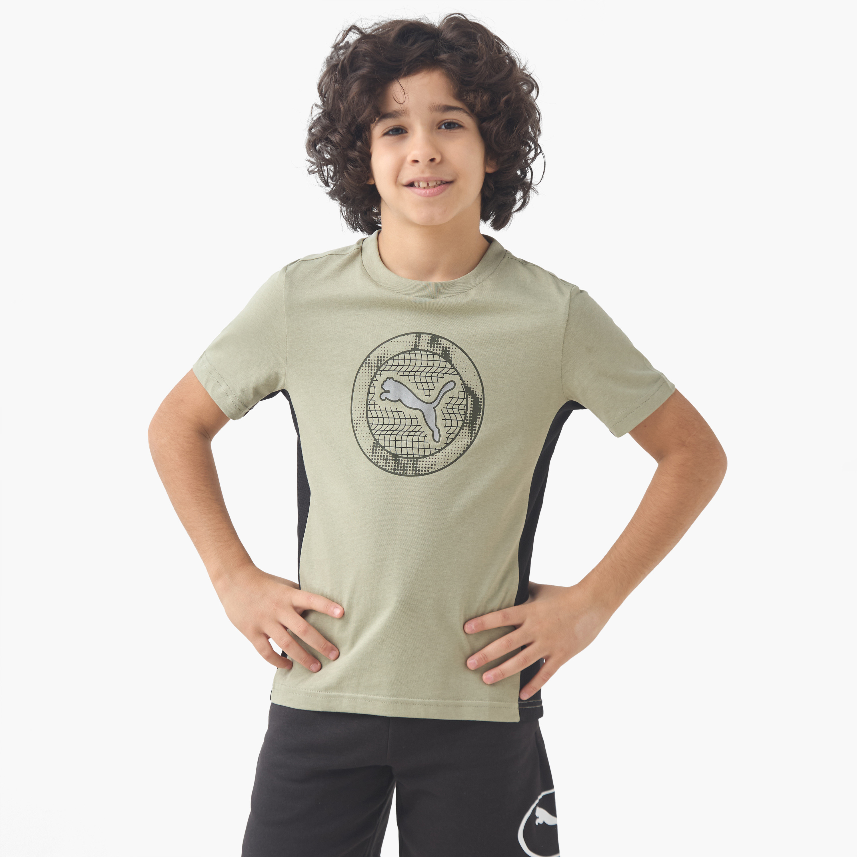 PUMA Boys Crew Neck T-shirt with Graphic Print - Cotton - Short Sleeve-boys-clothing-sportswear-tops-image-1