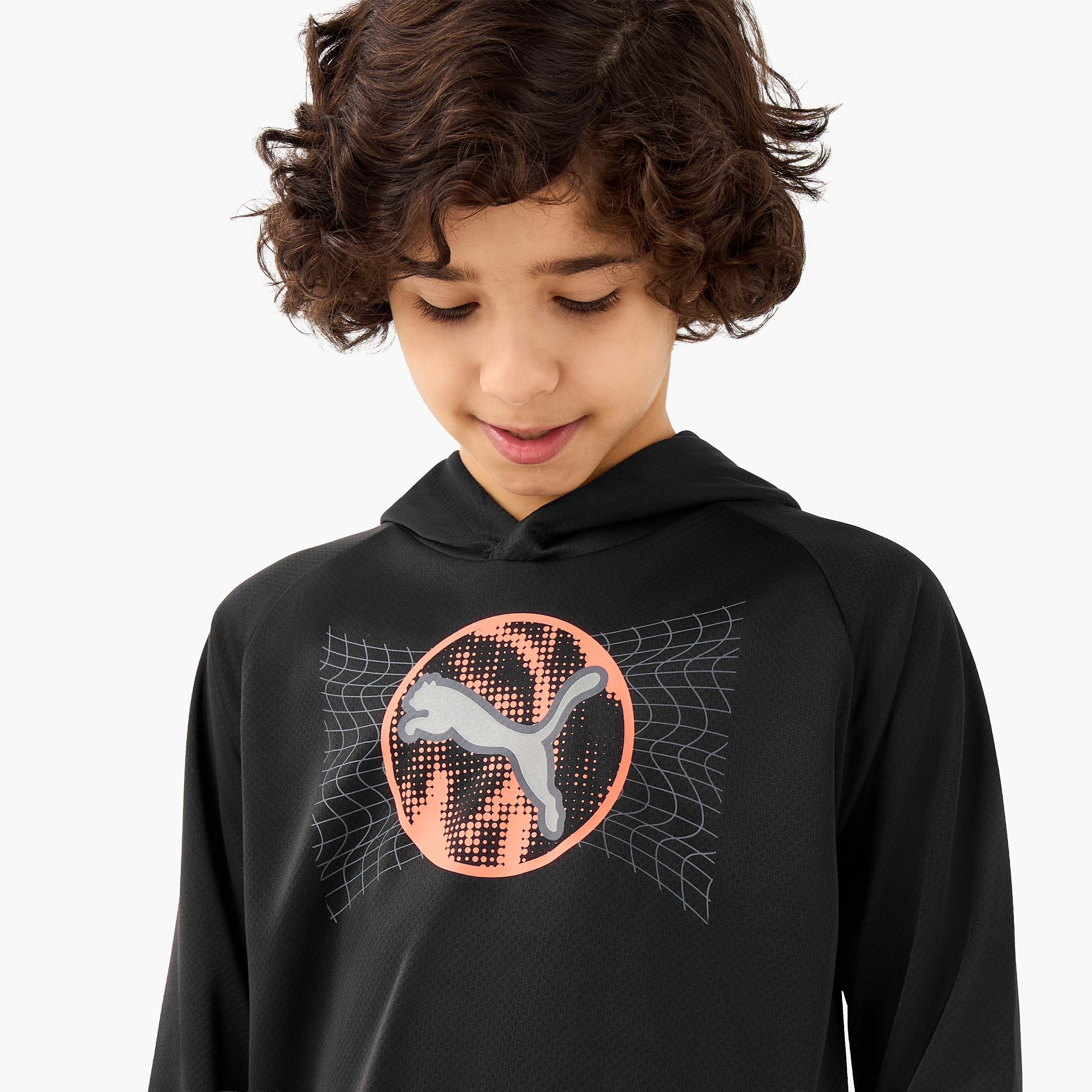 PUMA Logo Print Hooded Sweatshirt with Long Sleeves-boys-clothing-sweatshirts-image-4