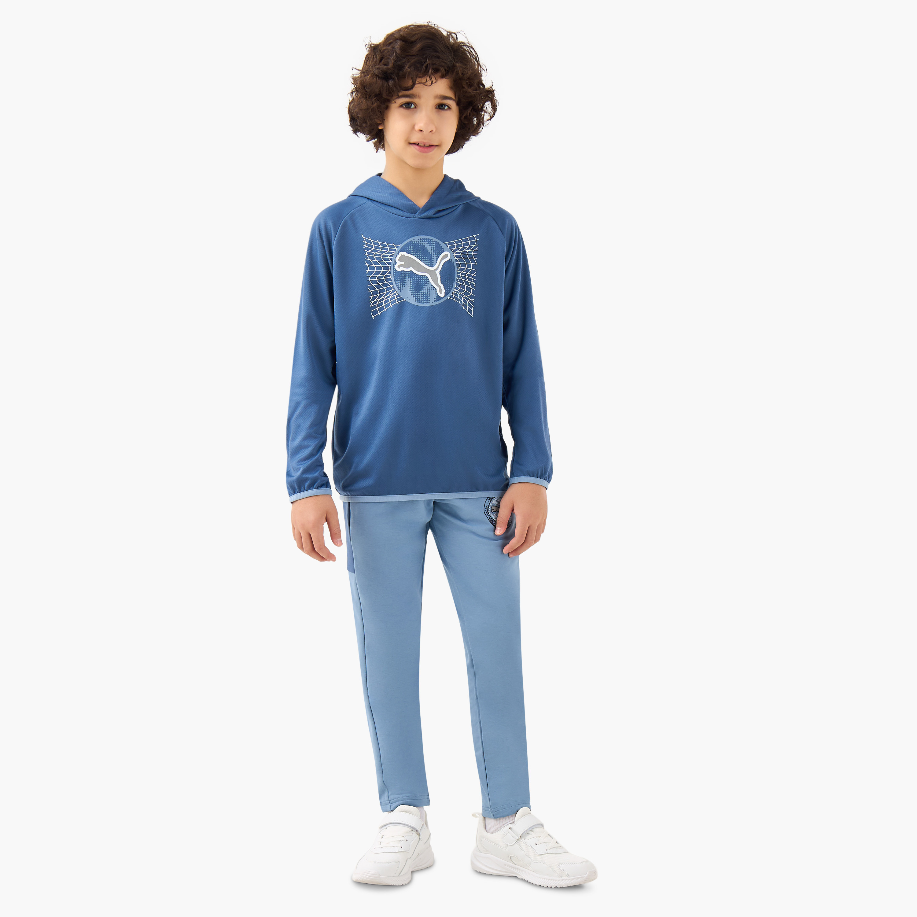 PUMA Logo Print Hooded Sweatshirt with Long Sleeves-boys-clothing-sweatshirts-image-2