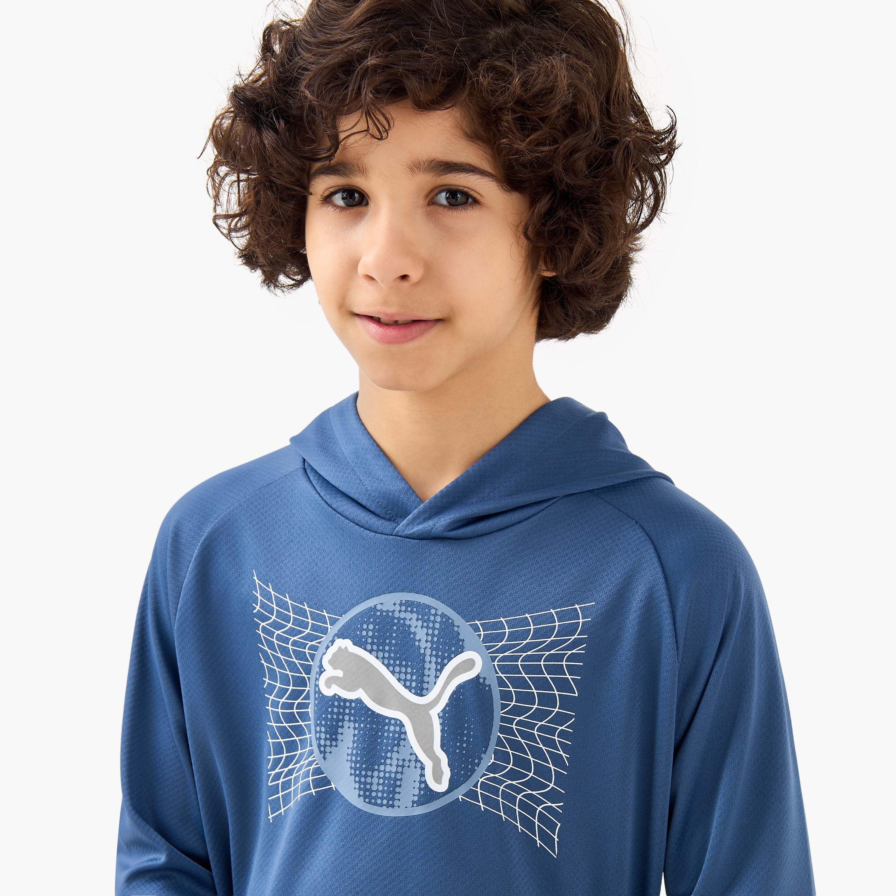 PUMA Logo Print Hooded Sweatshirt with Long Sleeves-boys-clothing-sweatshirts-image-4