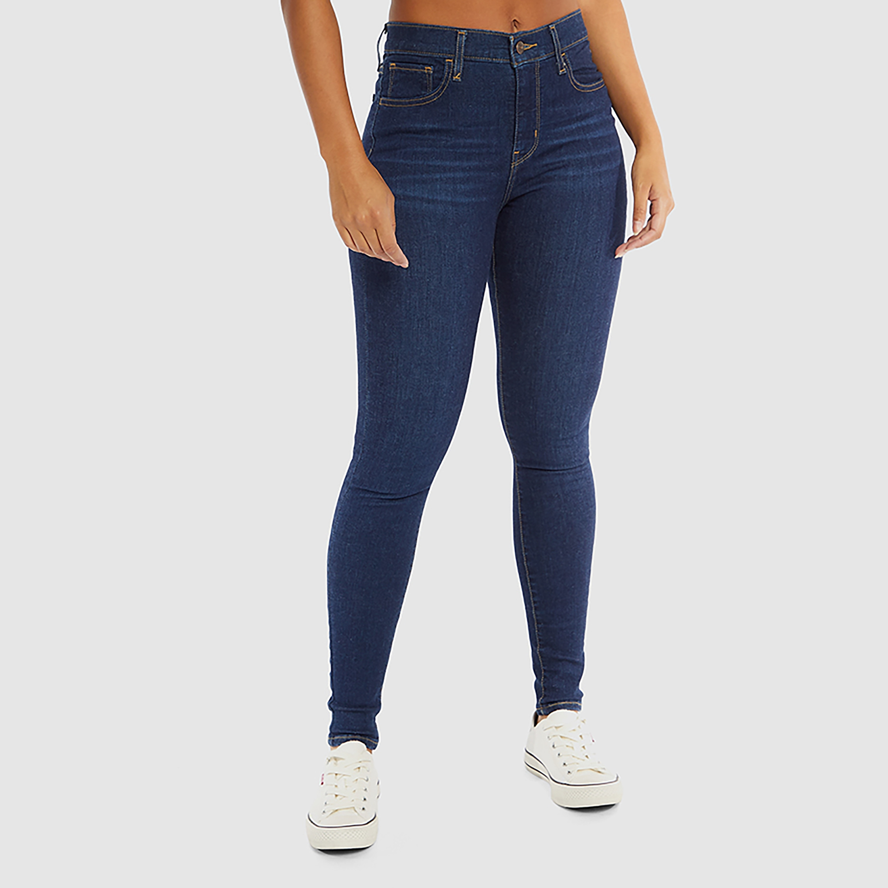 Levi's Tapered Fit Blue Plain Women's Jeans-women-clothing-bottoms-jeans-image-1