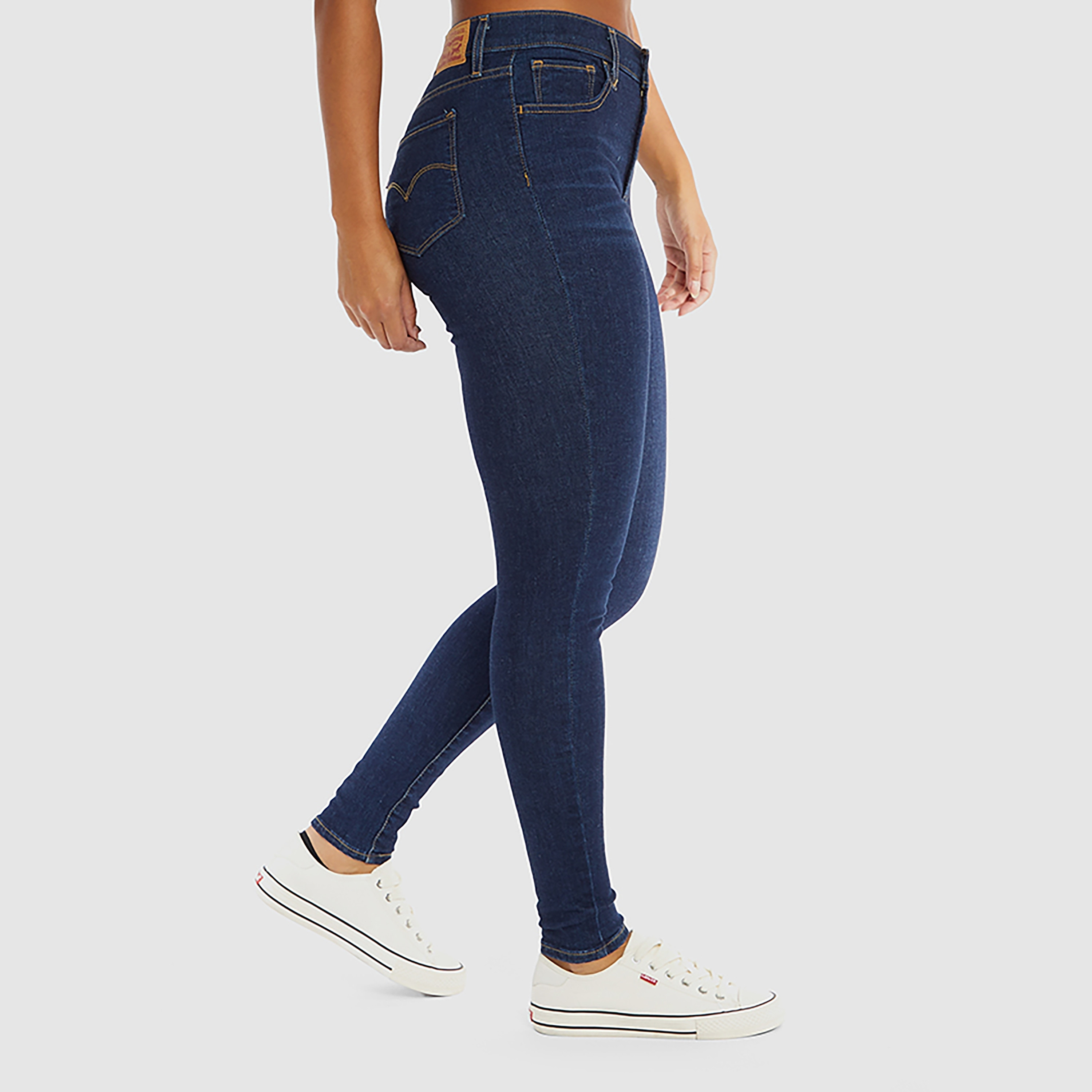 Levi's Tapered Fit Blue Plain Women's Jeans-women-clothing-bottoms-jeans-image-4