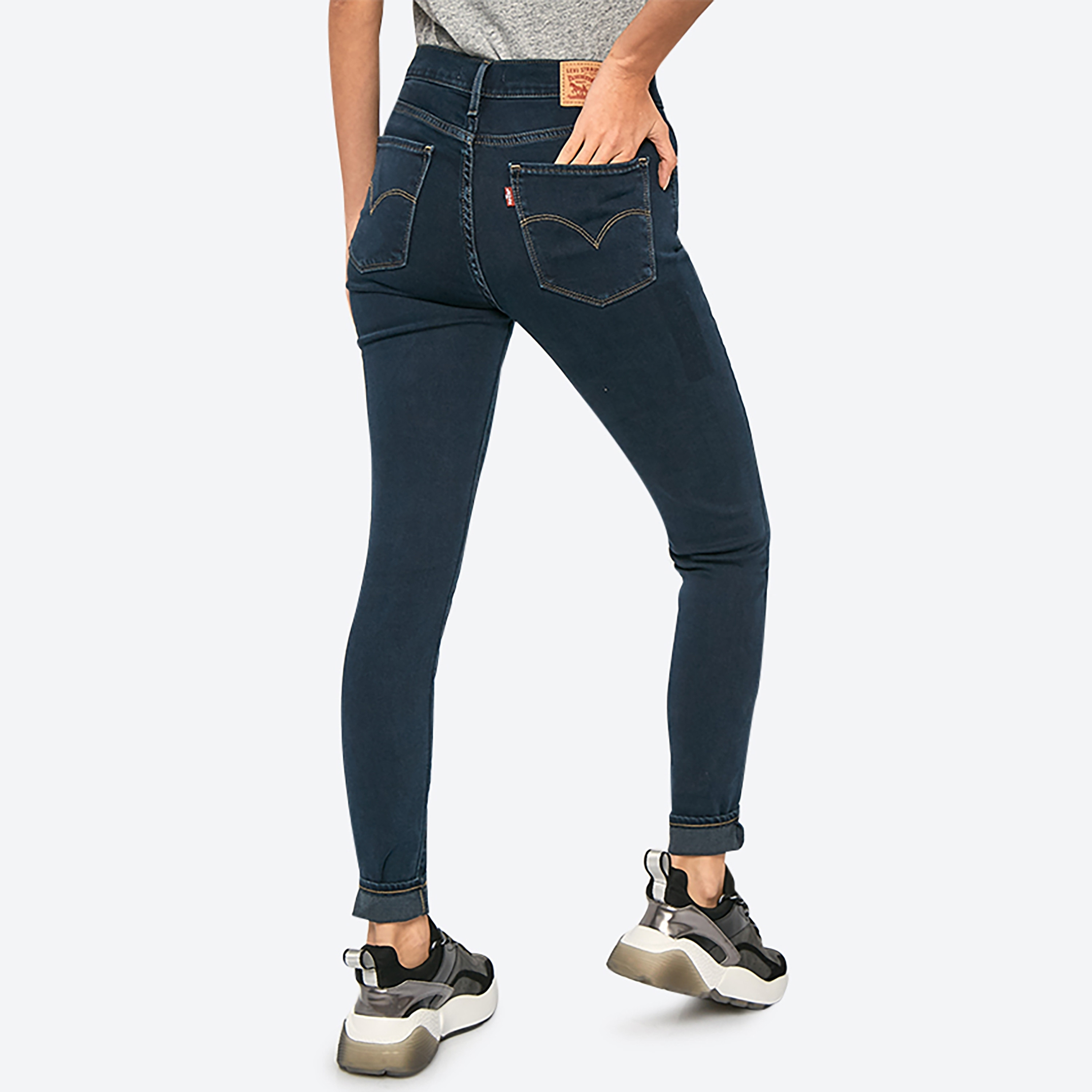 Levi's 720 Skinny Fit Blue Plain Women's Jeans-women-clothing-bottoms-jeans-image-3