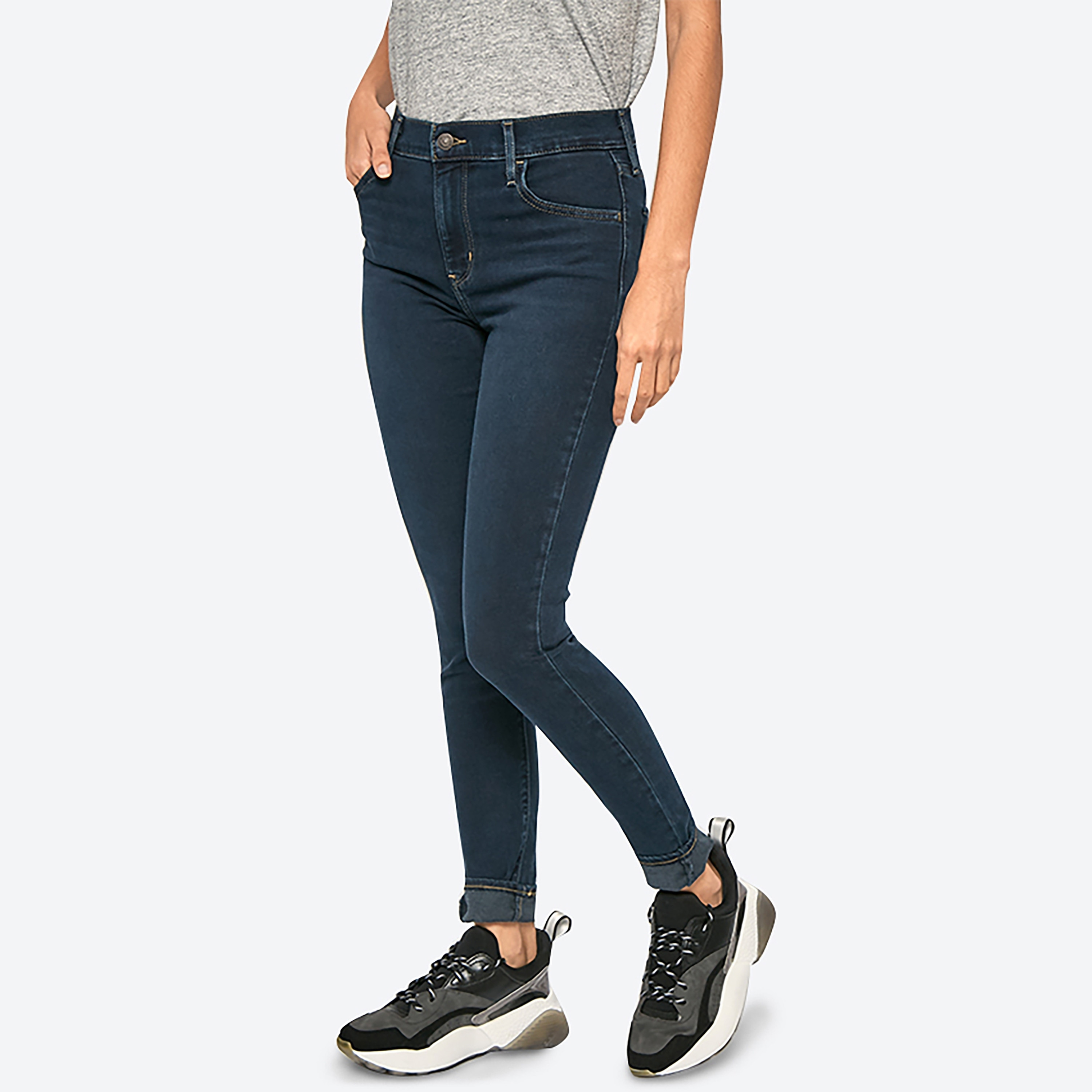 Levi's 720 Skinny Fit Blue Plain Women's Jeans-women-clothing-bottoms-jeans-image-4