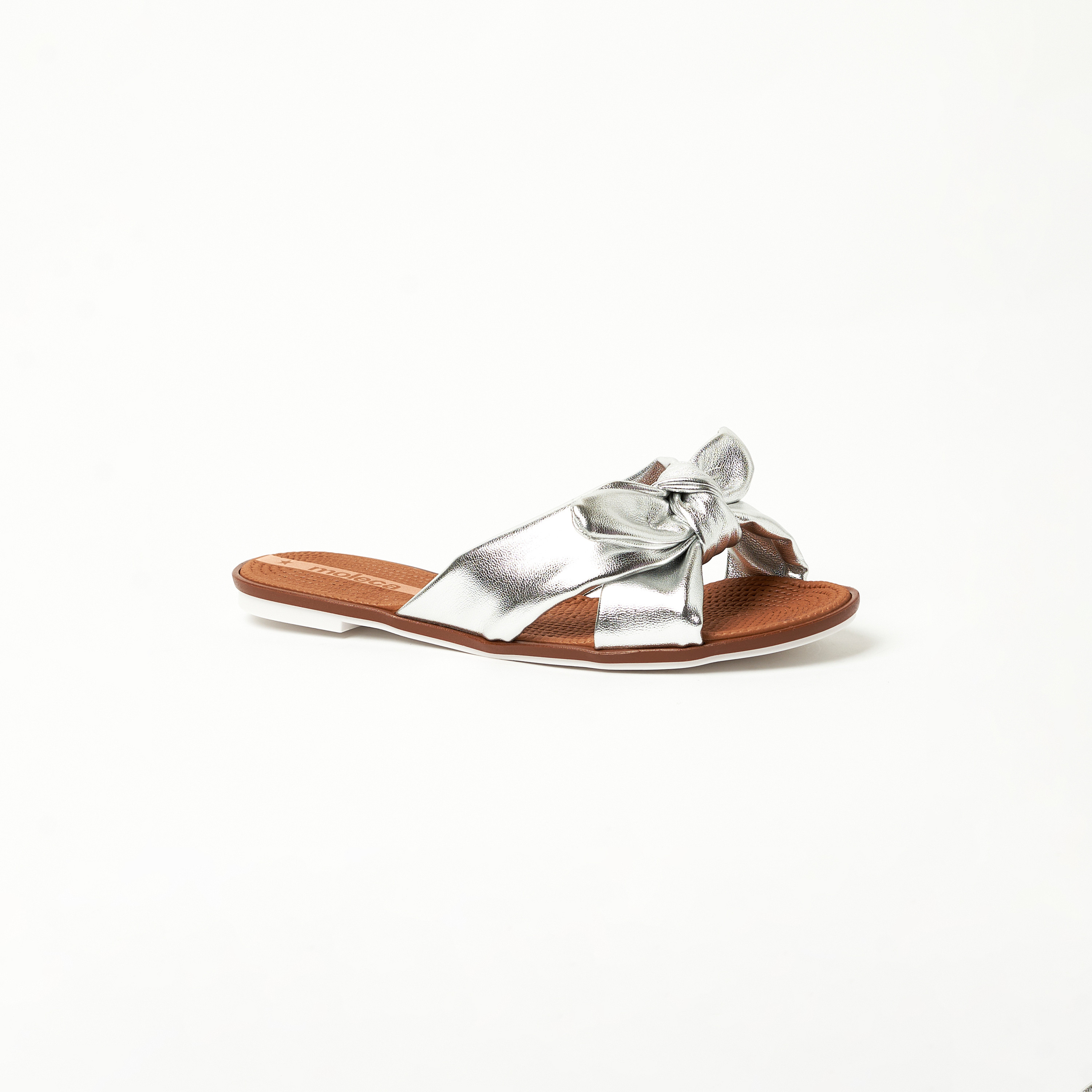 موليكا- صندل للنساء لون معدني فيونكة | 5297-456-14710-41-women-shoes-sandals-flats-image-1