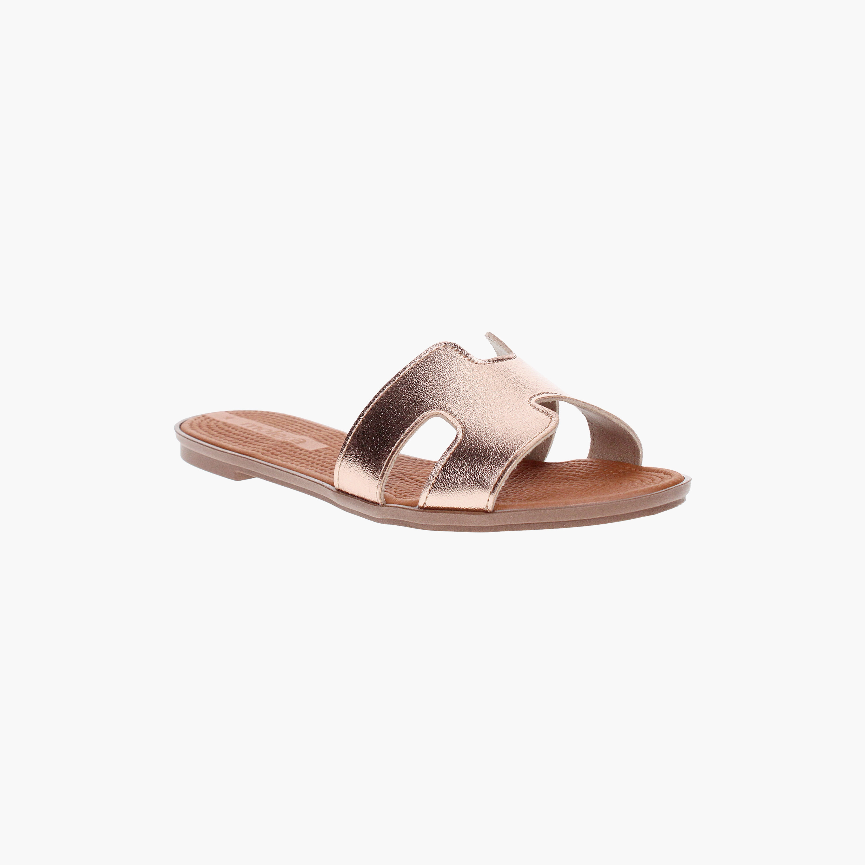 Moleca by Geoomnii Women's Metallic Flat Slide Sandals | 5297-562-14710        -women-shoes-sandals-flats-image-2