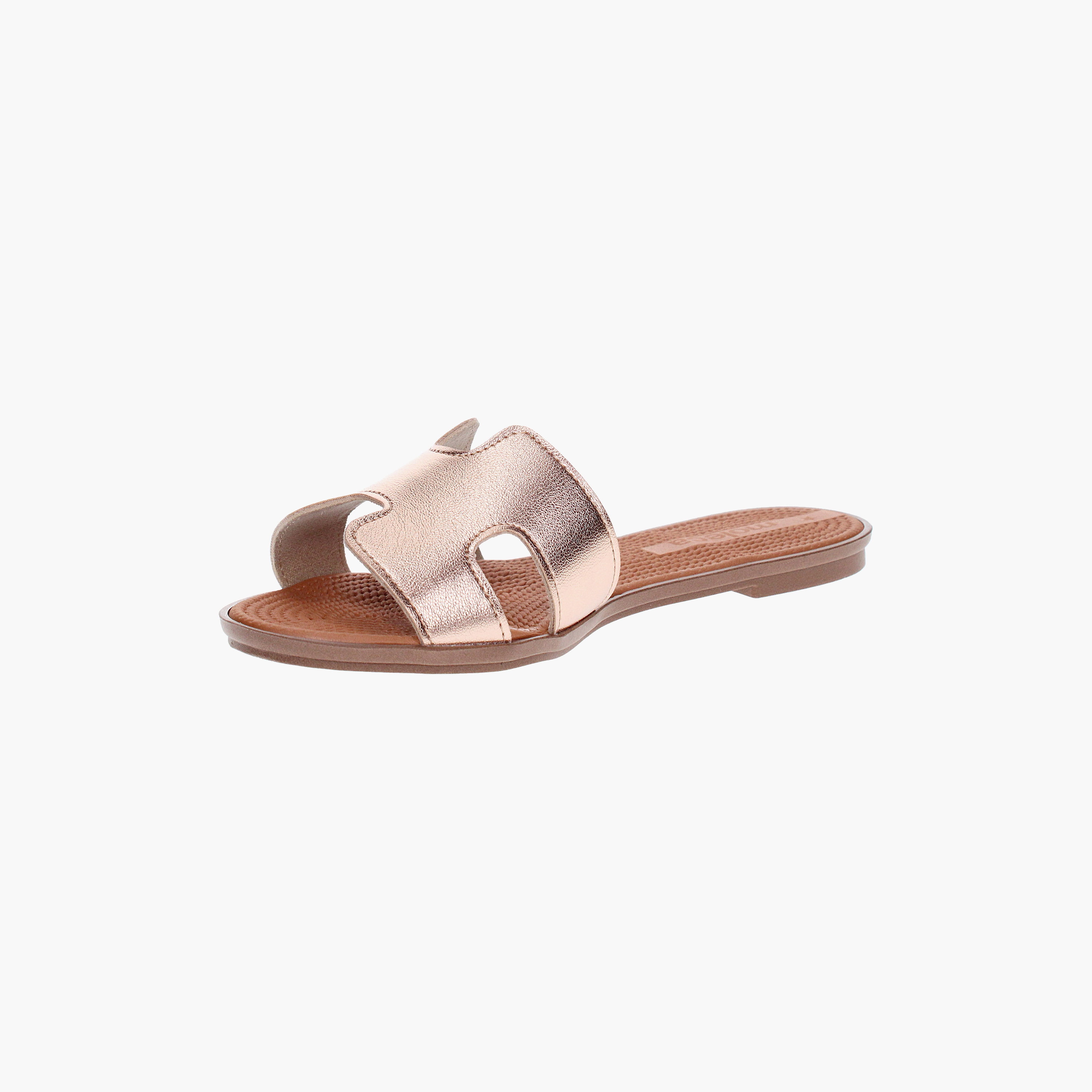 Moleca by Geoomnii Women's Metallic Flat Slide Sandals | 5297-562-14710        -women-shoes-sandals-flats-image-4