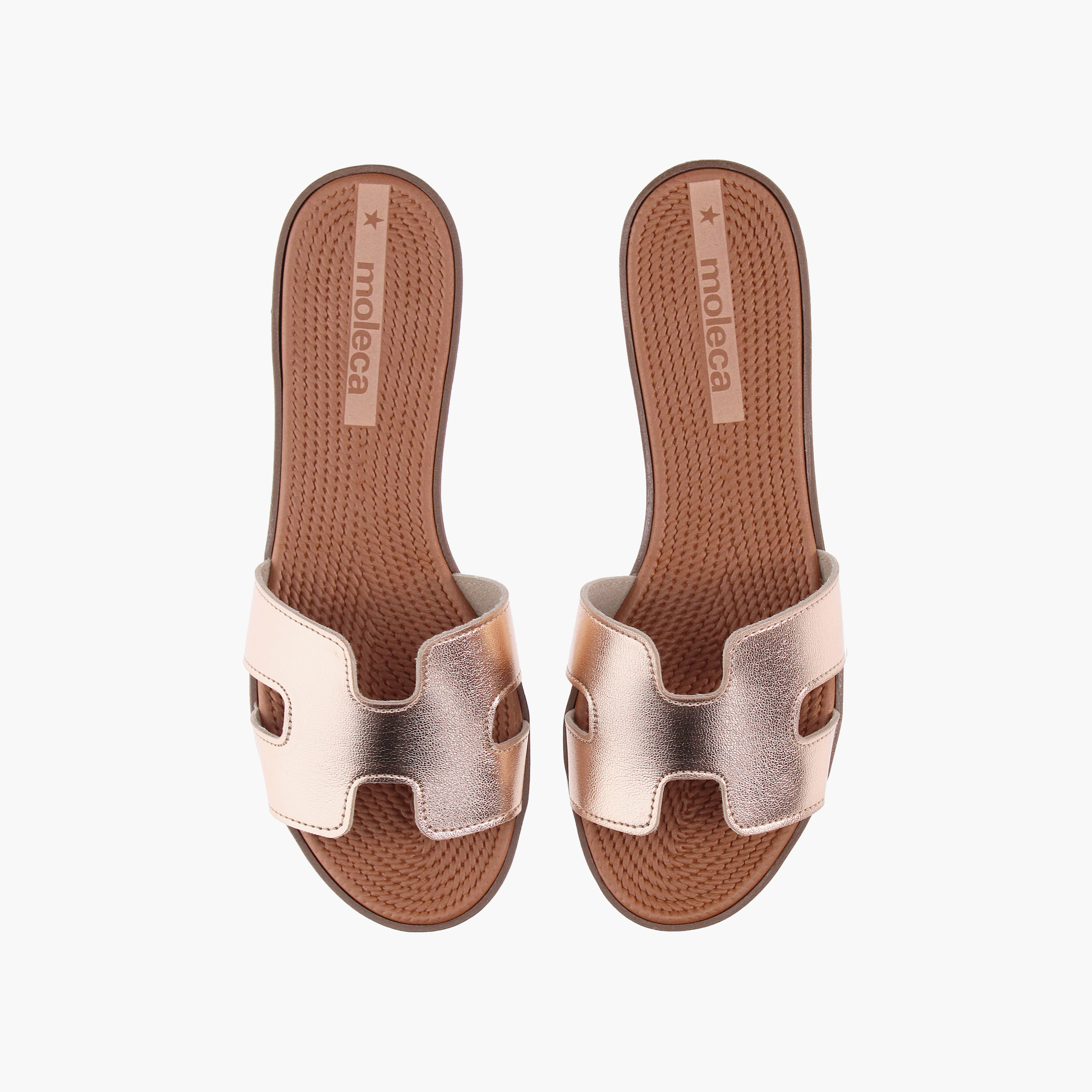 Moleca by Geoomnii Women's Metallic Flat Slide Sandals | 5297-562-14710        -women-shoes-sandals-flats-image-5