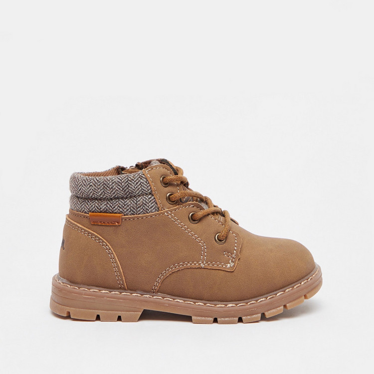 Lee Cooper Boys' Solid Boots with Zip Closure
