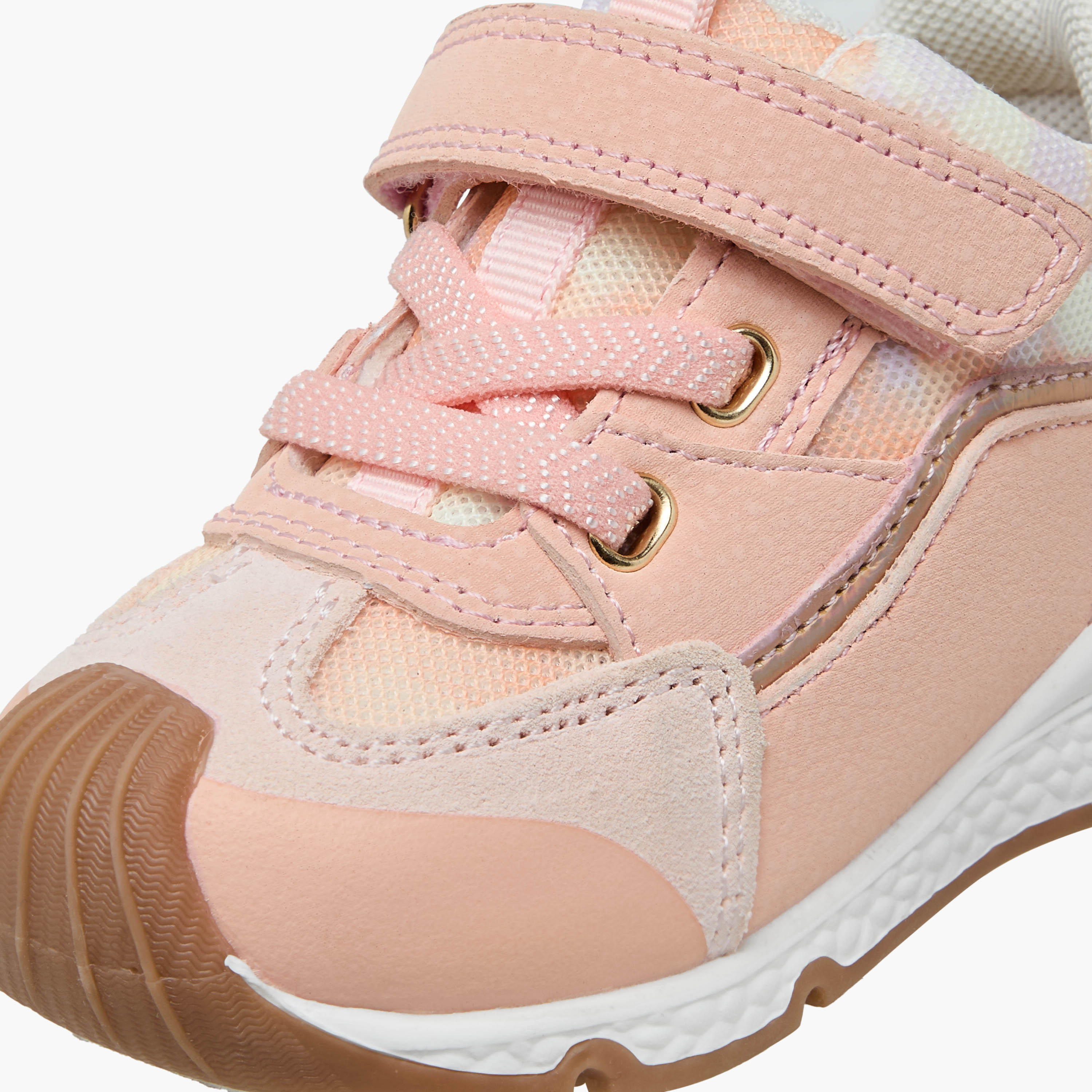 Barefeet Panelled Sneakers with Hook and Loop Closure-girls-shoes-sneakers-image-4