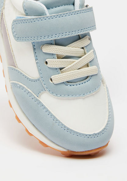 Juniors Colour Block Sneakers with Hook and Loop Closure-Girl%27s Sneakers-image-3