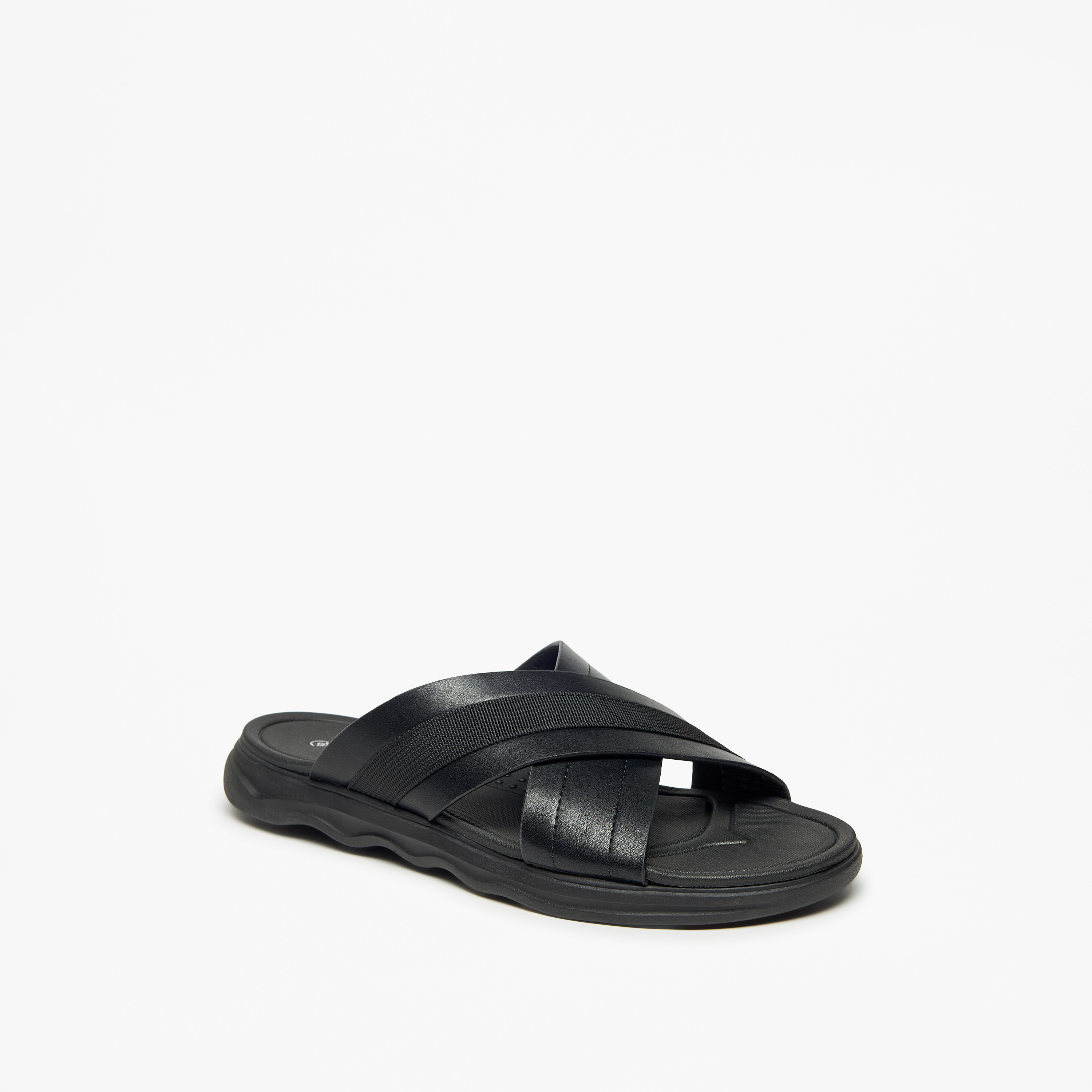 Le Confort Textured Slip-On Cross Strap Sandals-cpmen-footwear-sandals-image-8
