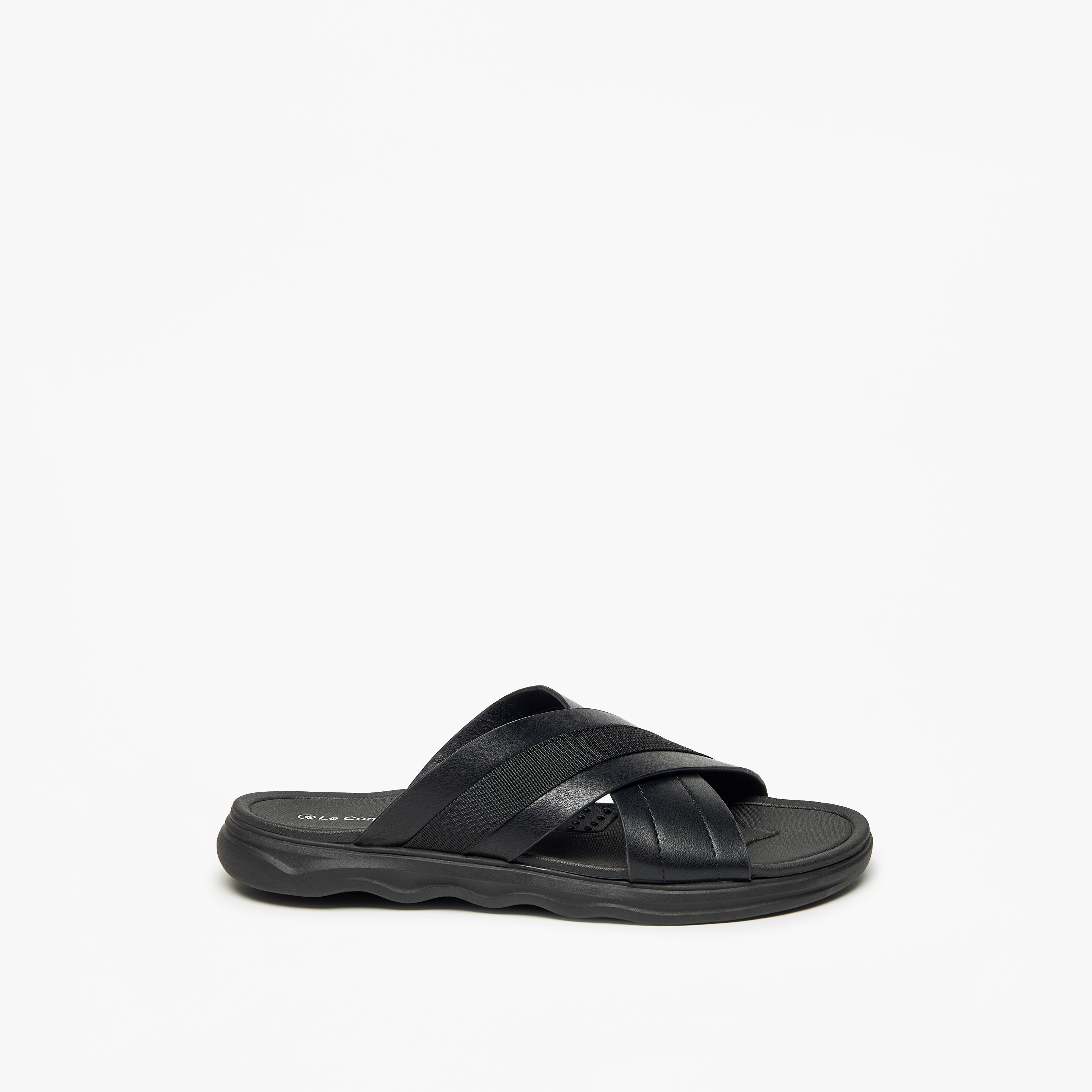 Le Confort Textured Slip-On Cross Strap Sandals-cpmen-footwear-sandals-image-9