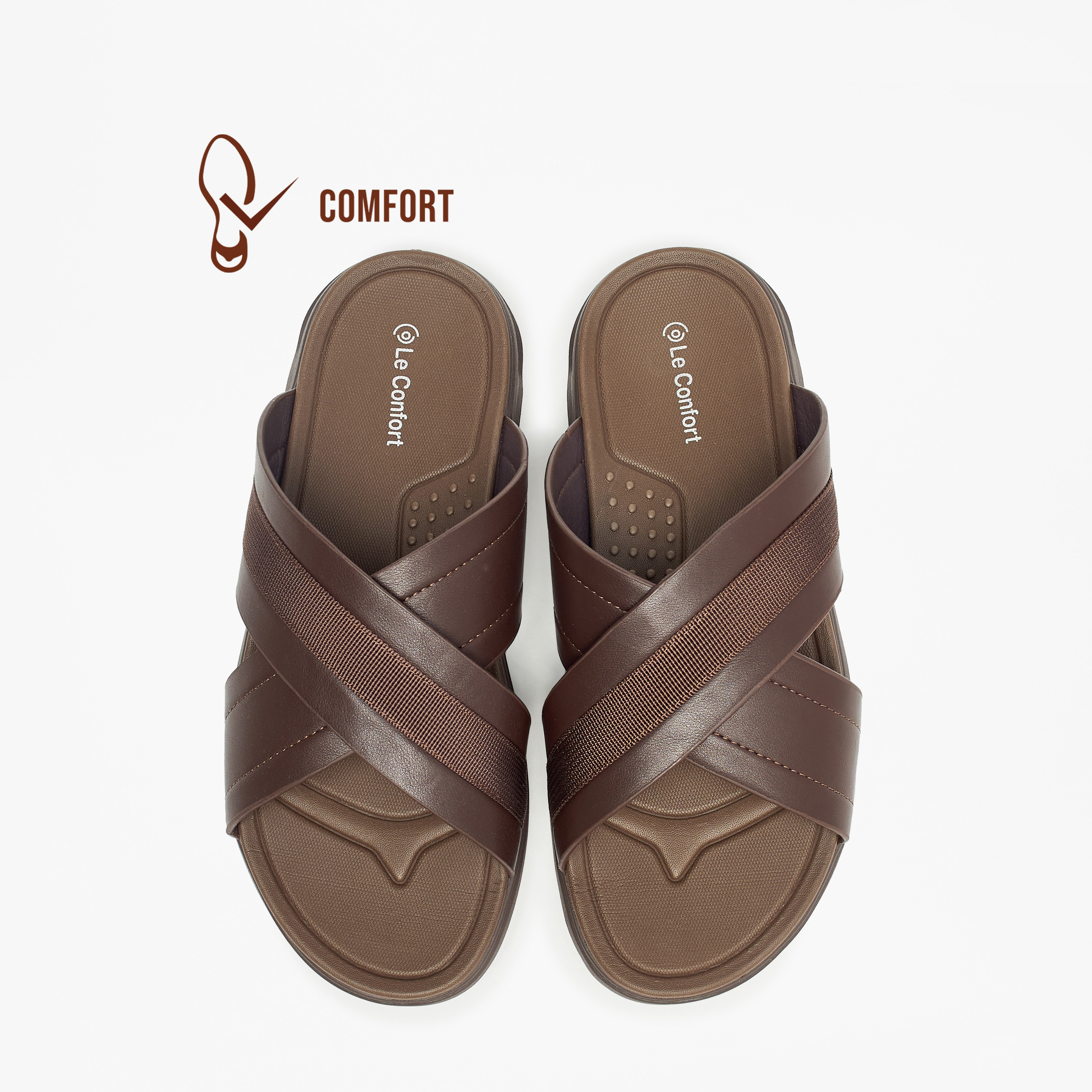Le Confort Textured Slip-On Cross Strap Sandals-cpmen-footwear-sandals-image-1