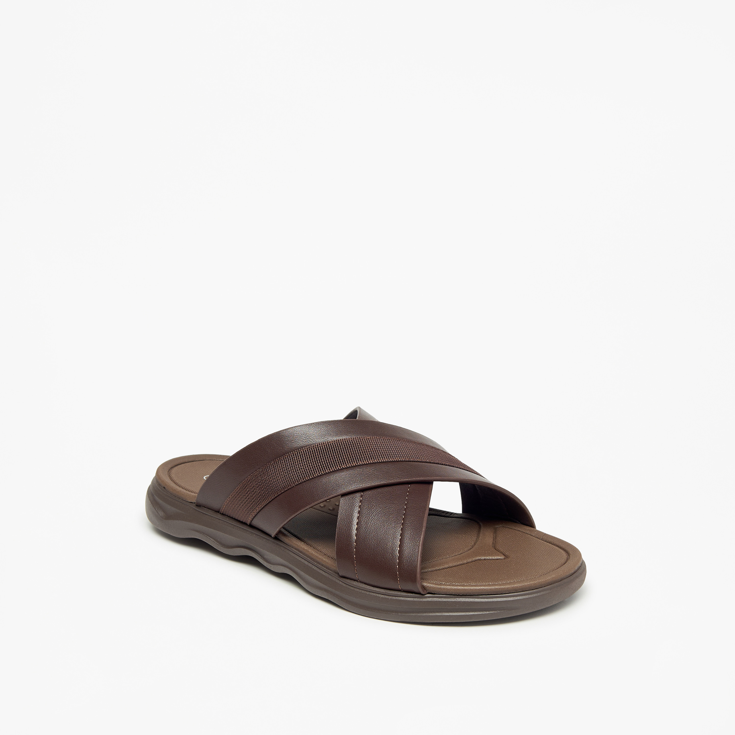 Le Confort Textured Slip-On Cross Strap Sandals-cpmen-footwear-sandals-image-2