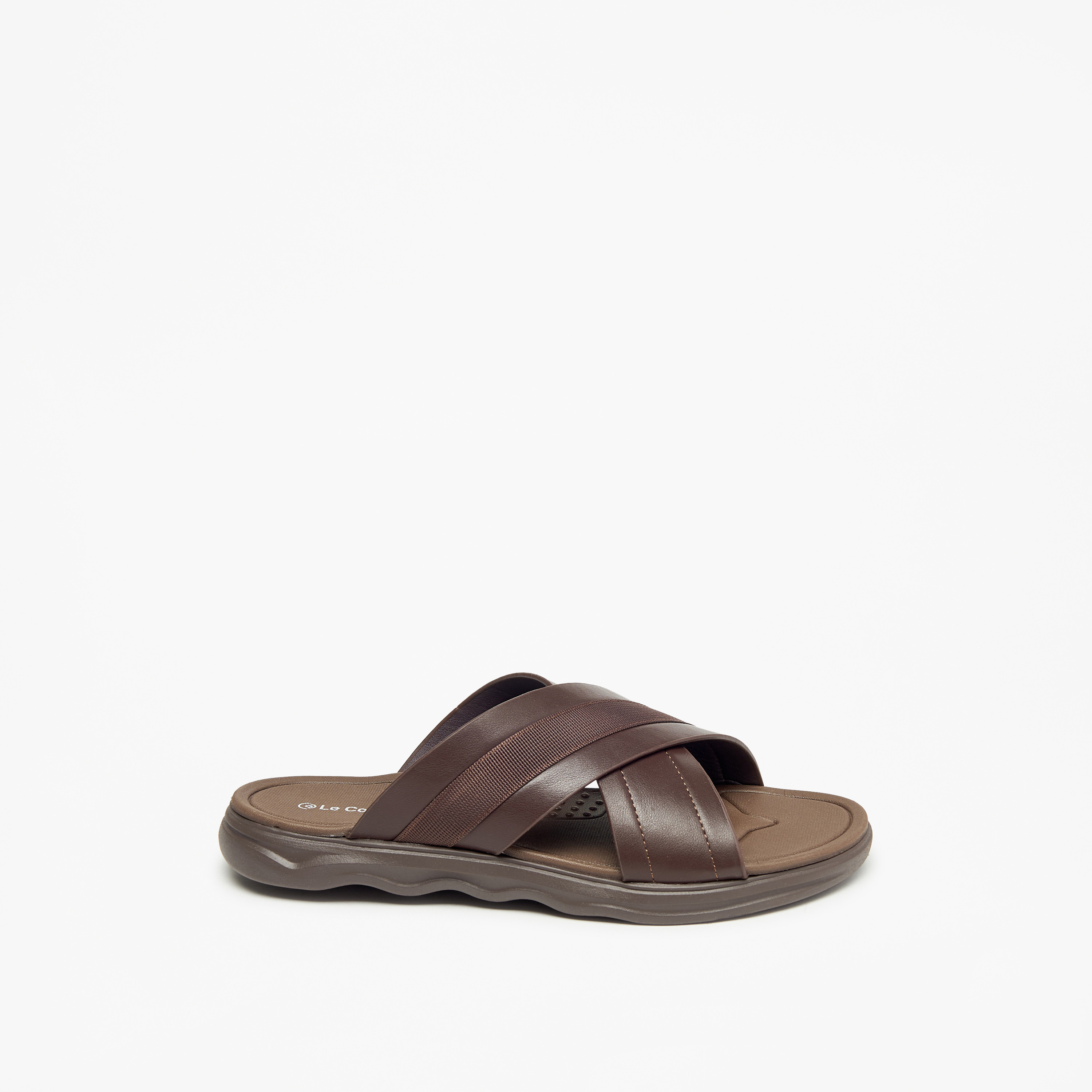 Le Confort Textured Slip-On Cross Strap Sandals-cpmen-footwear-sandals-image-3