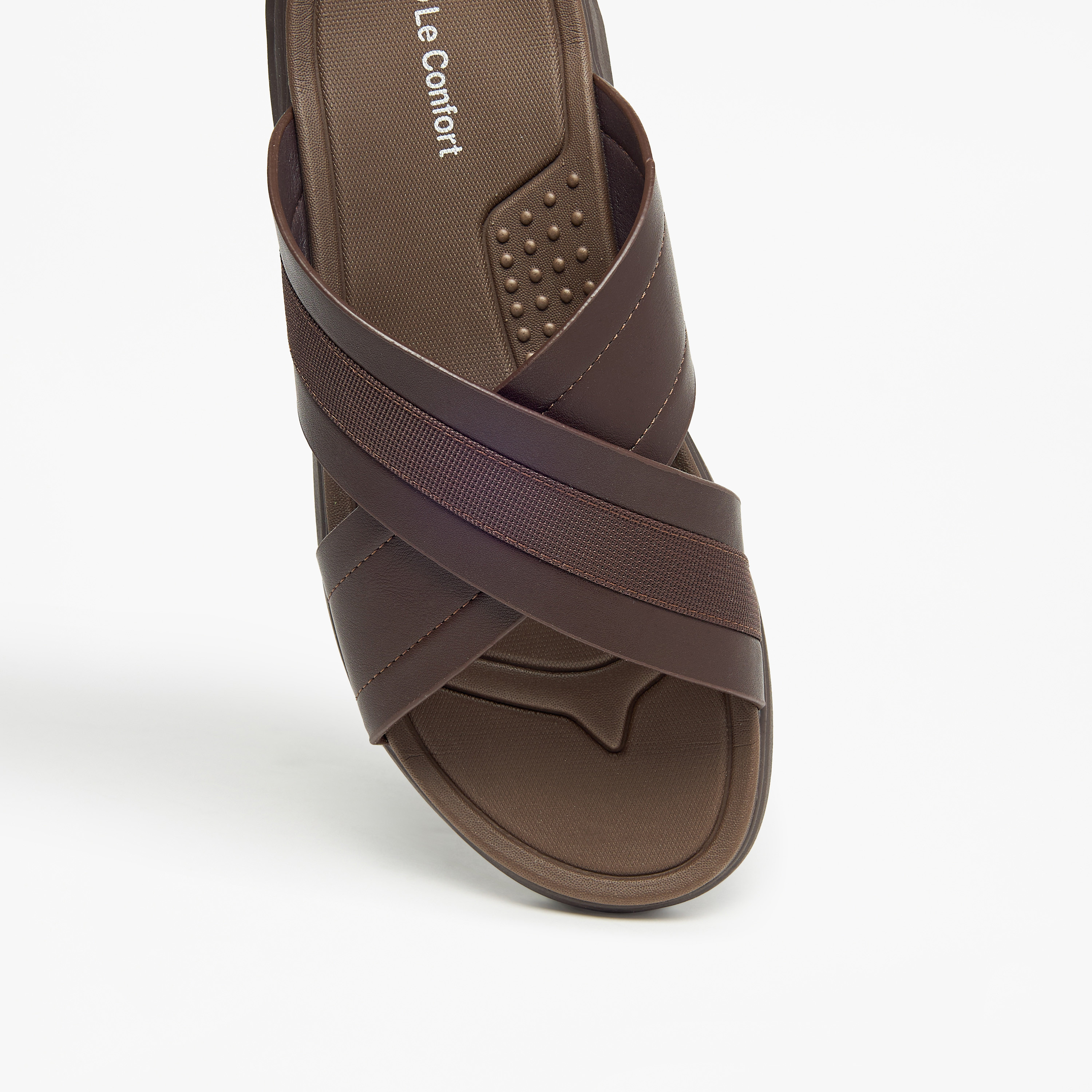 Le Confort Textured Slip-On Cross Strap Sandals-cpmen-footwear-sandals-image-4