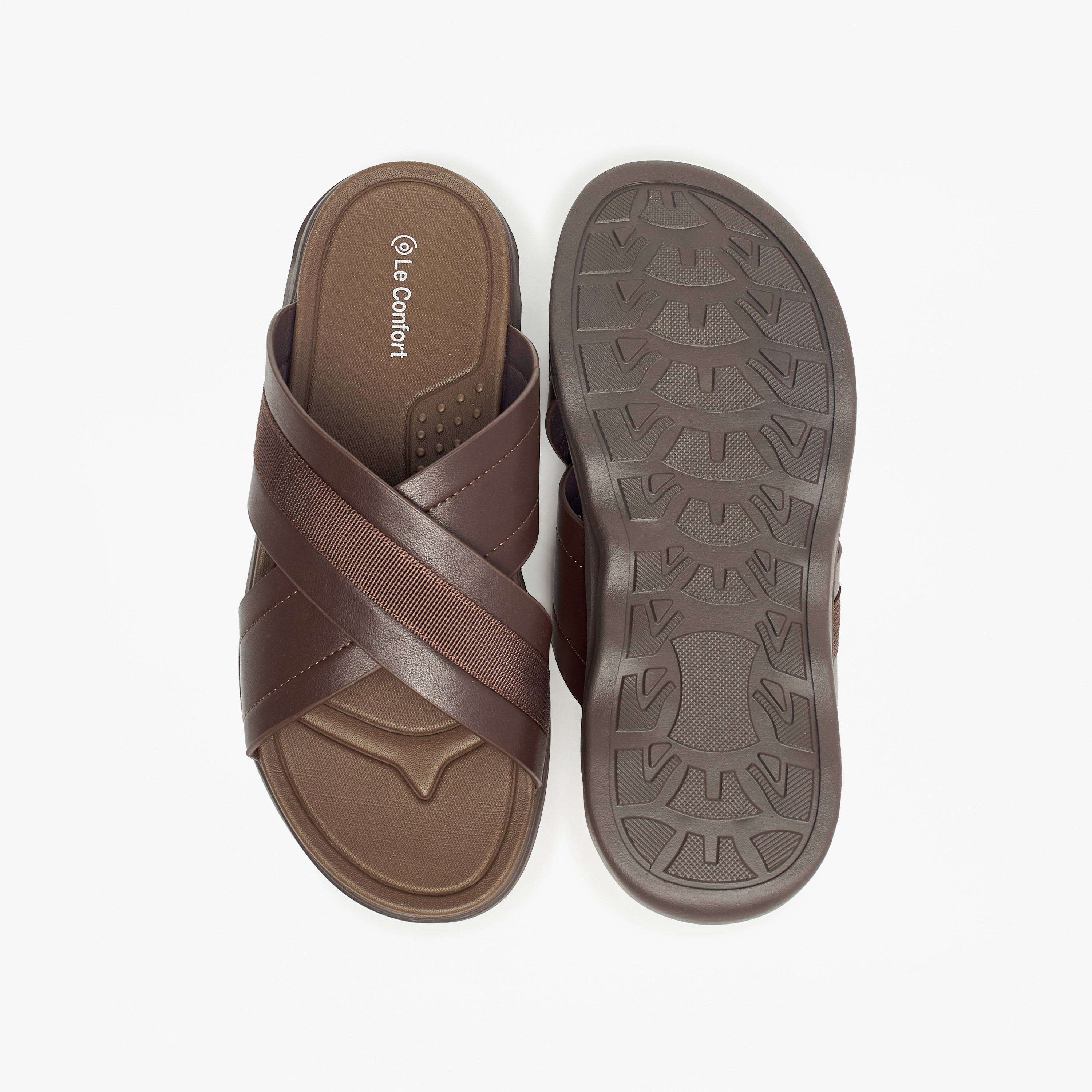Le Confort Textured Slip-On Cross Strap Sandals-cpmen-footwear-sandals-image-5