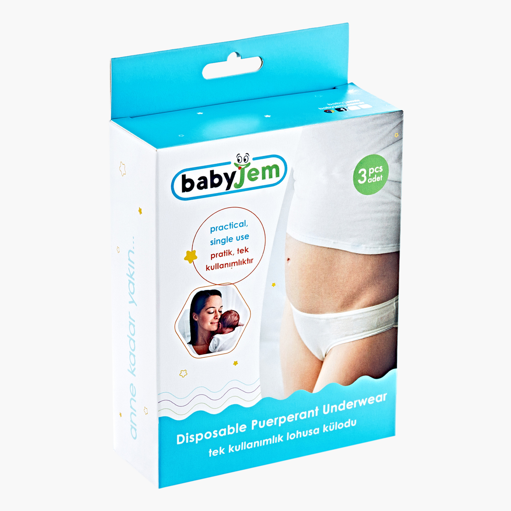 Babyjem 3 Piece Disposable Puerperant Underwear Set Free Size