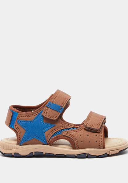 Juniors Textured Floaters with Hook and Loop Closure-Boy%27s Sandals-image-0