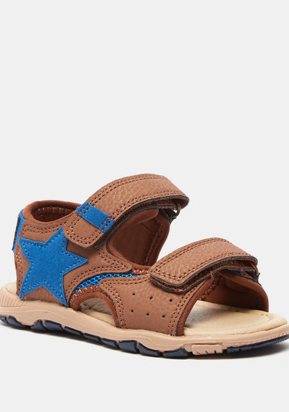 Juniors Textured Floaters with Hook and Loop Closure-Boy%27s Sandals-image-1