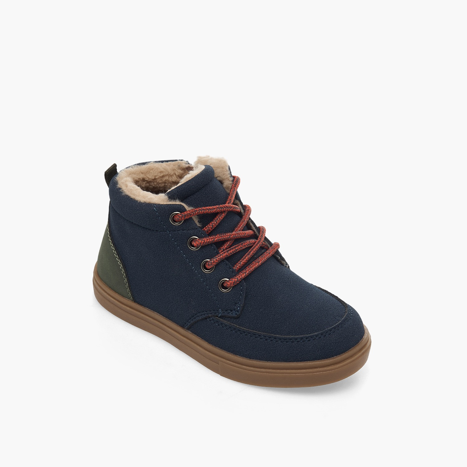 Juniors Boys Faux Fur Lace-Up Ankle Boots-boys-shoes-boots-image-2
