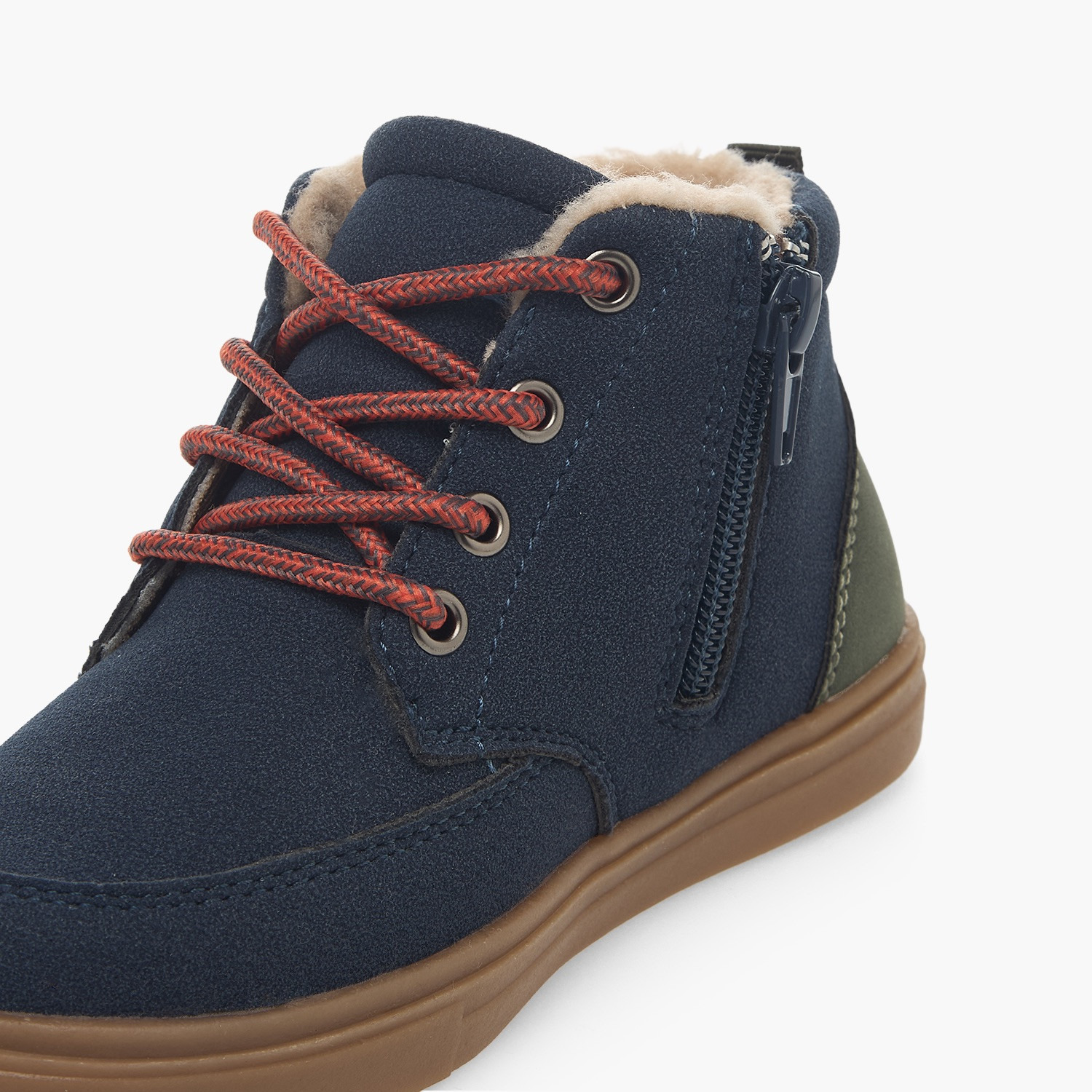 Juniors Boys Faux Fur Lace-Up Ankle Boots-boys-shoes-boots-image-4
