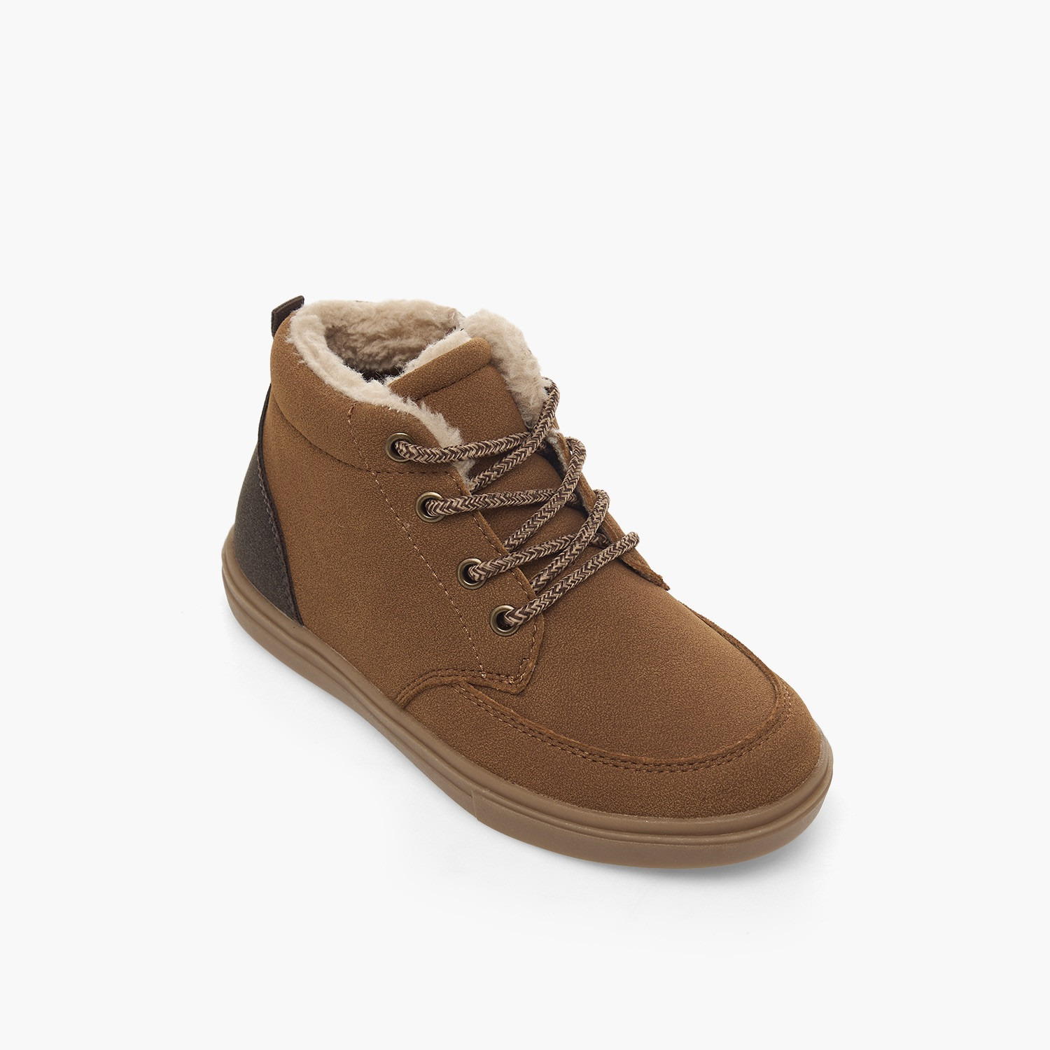 Juniors Boys Faux Fur Lace-Up Ankle Boots-boys-shoes-boots-image-2