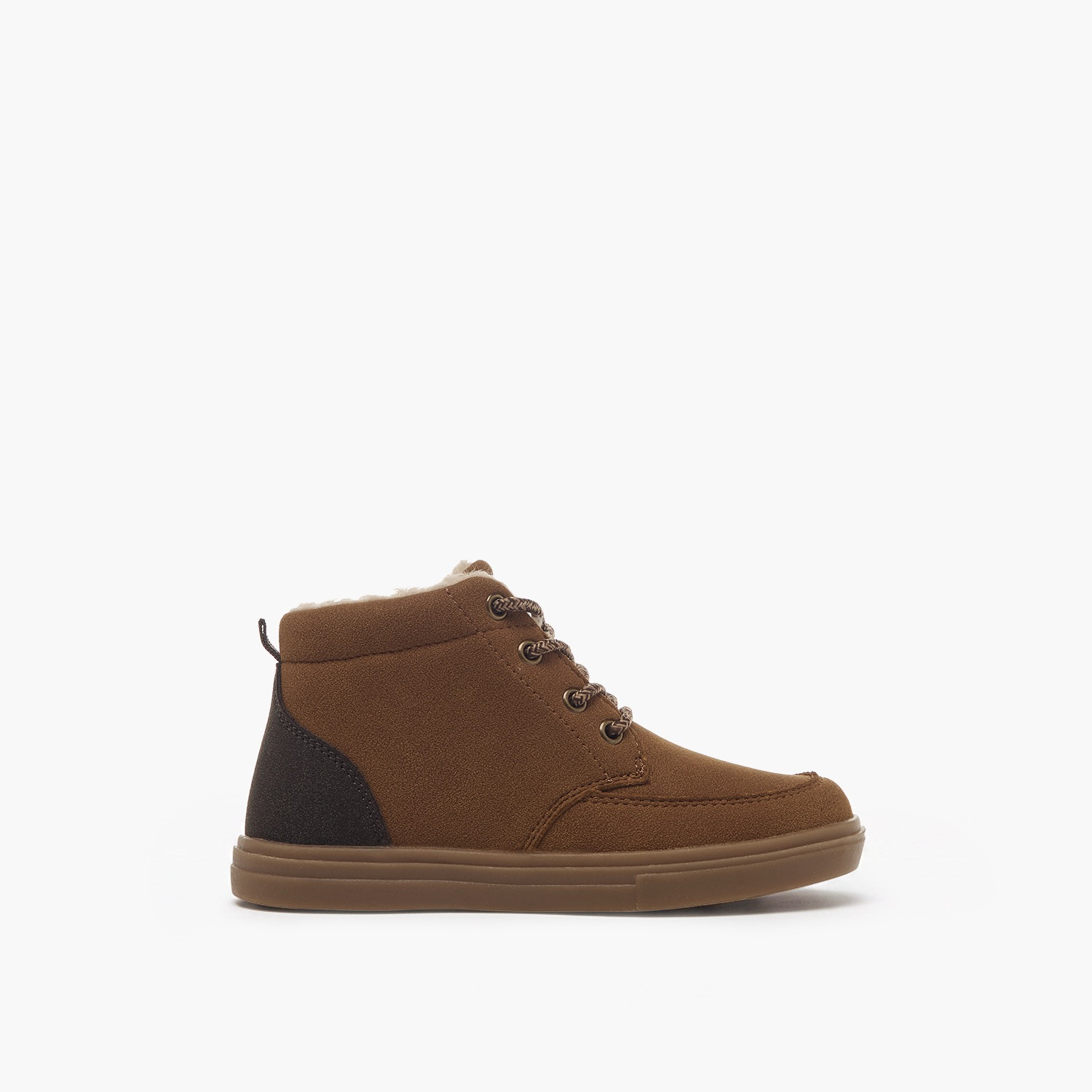 Juniors Boys Faux Fur Lace-Up Ankle Boots-boys-shoes-boots-image-3