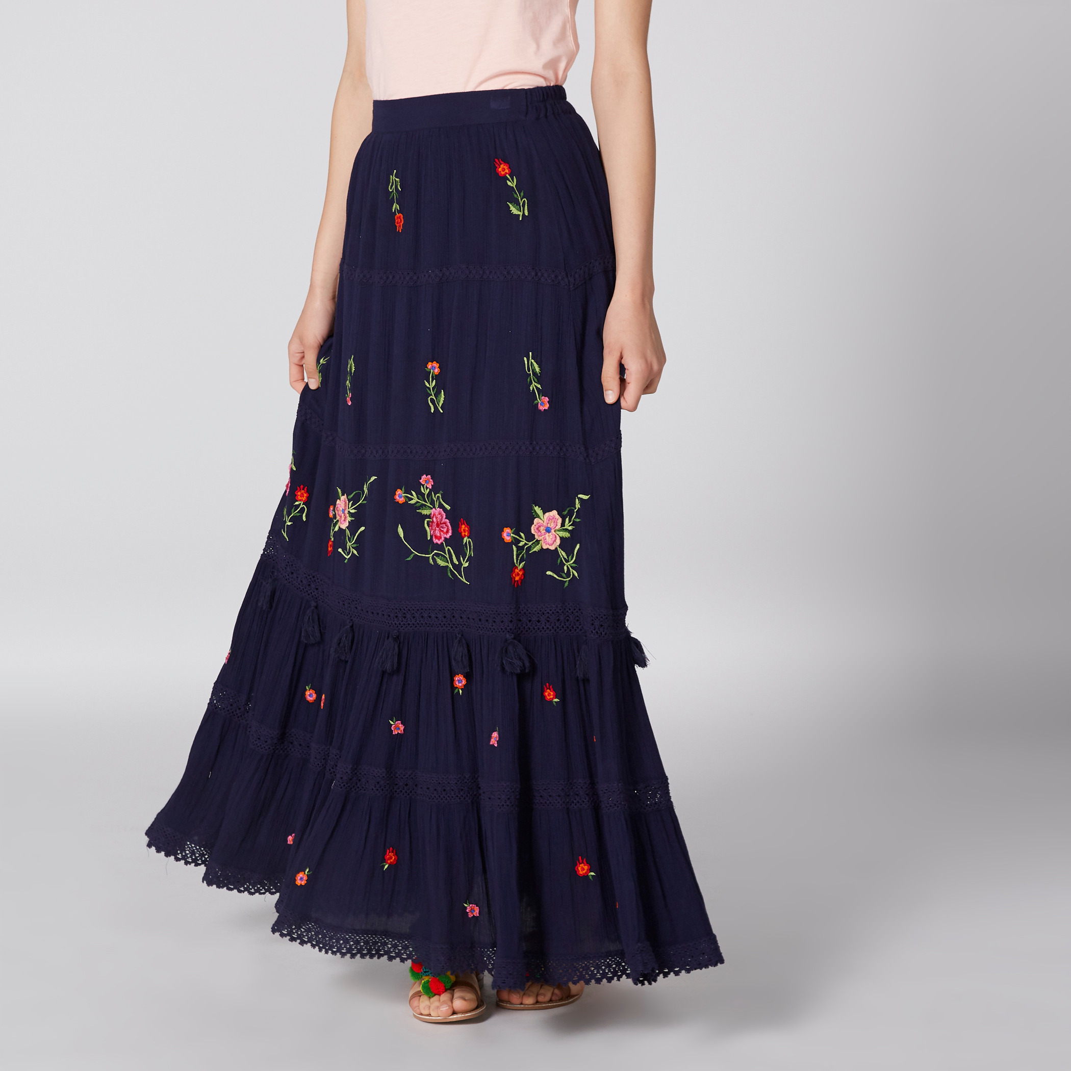 Embroidered skirts online best sale