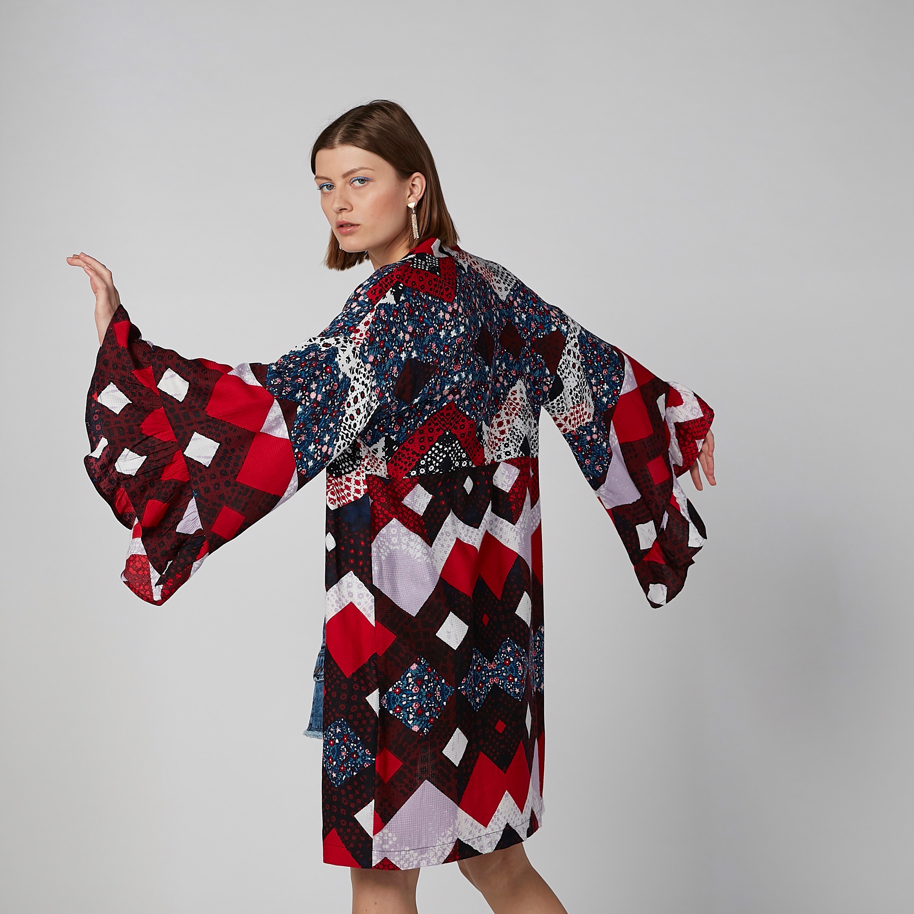 Printed Cardigan with Flared Sleeves-women-winterwear-cardigansandjumpers-cardigans-image-1