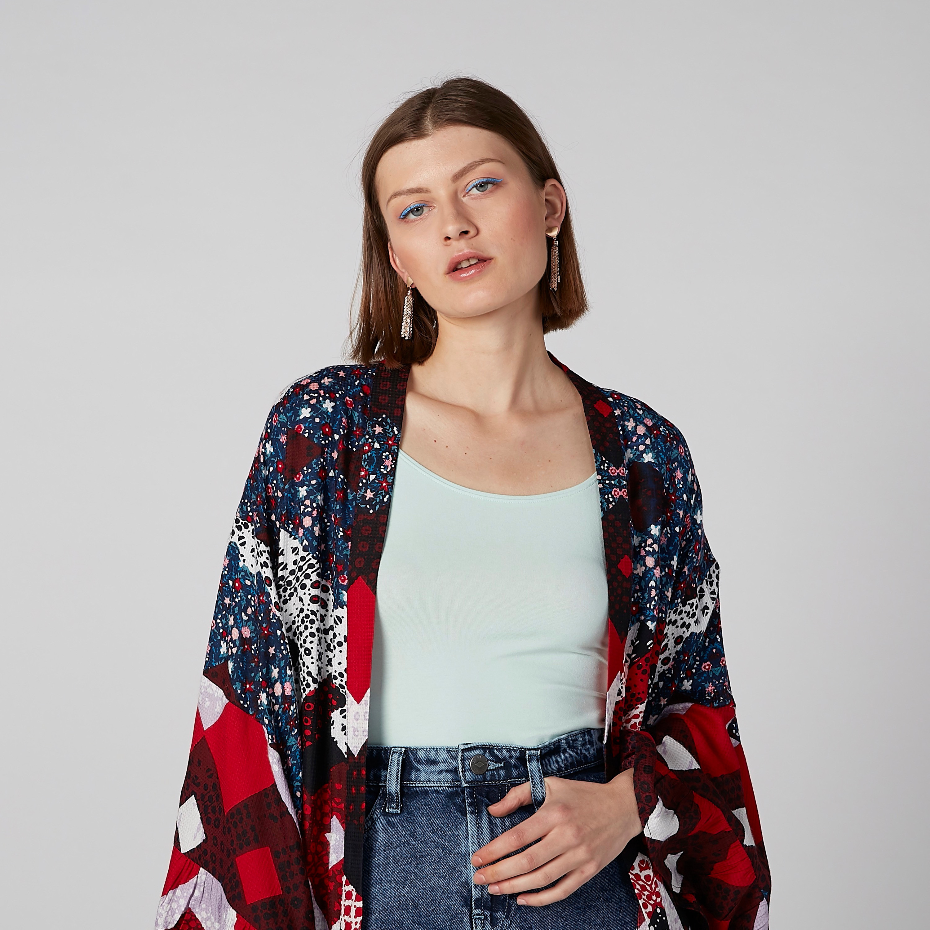 Printed Cardigan with Flared Sleeves-women-winterwear-cardigansandjumpers-cardigans-image-2